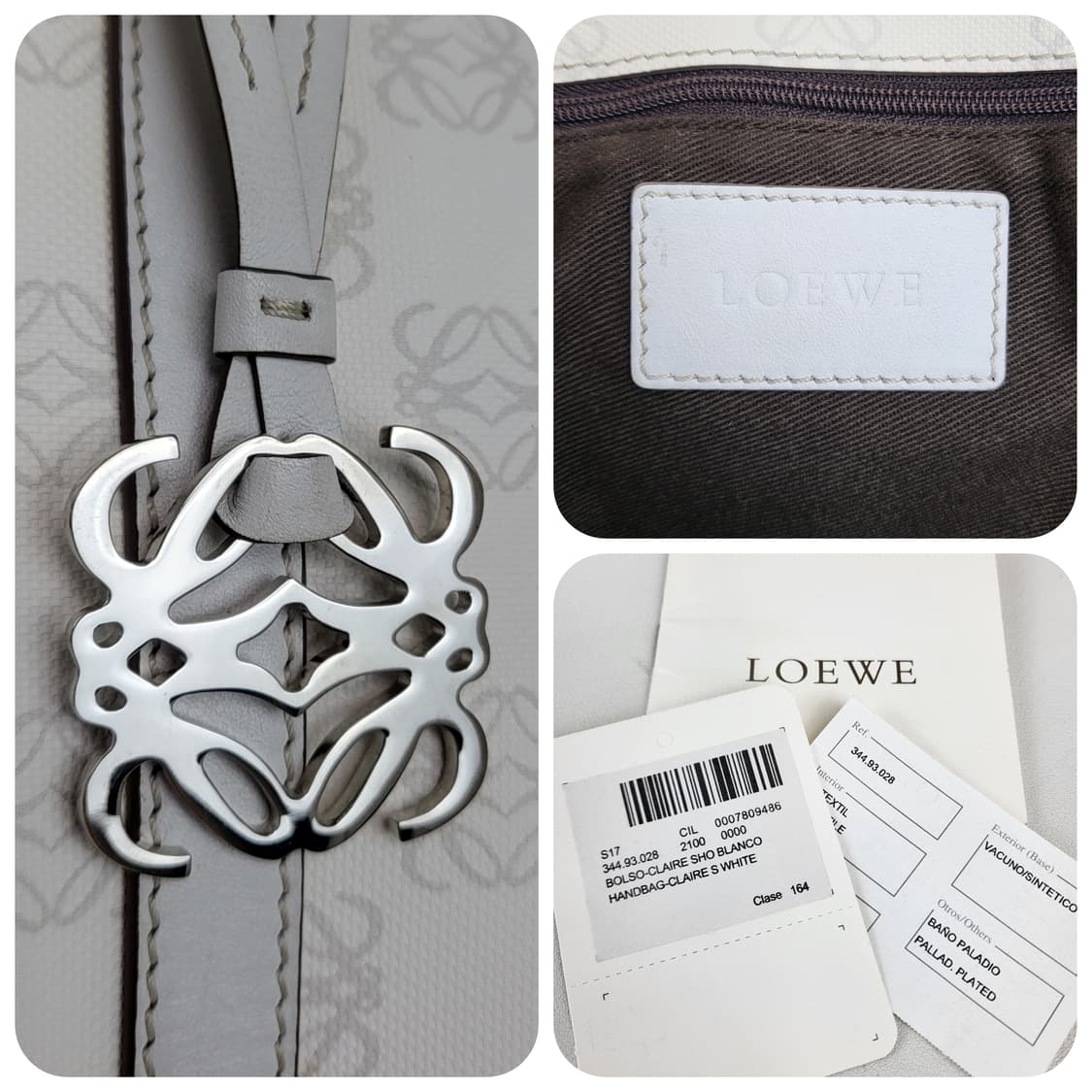 정품 로에베 아나그램 화이트 토트백 상품이미지9