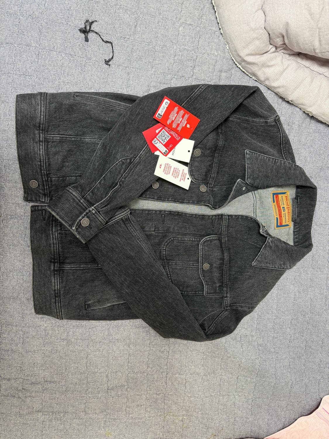 [S]디젤 D-바르시-Fsc 레귤러핏 데님 자켓 플라크 블랙 다크그레이 상품이미지2