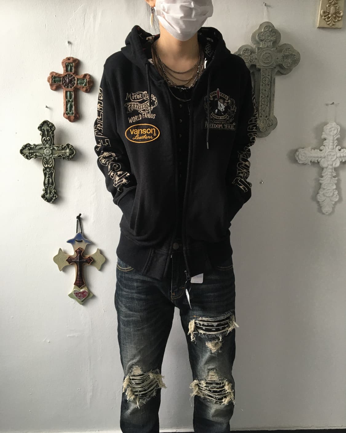 Vanson x tfoa hood zip up 상품이미지7