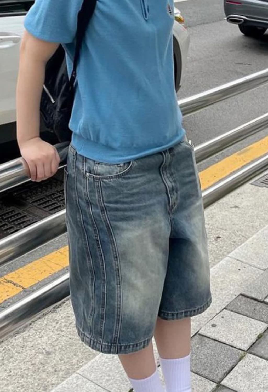 잇템포무드 트리플 컷 버뮤다 팬츠 워터블루 S 상품이미지1