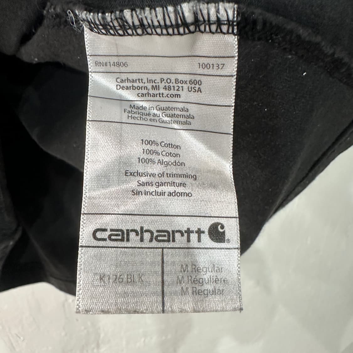 칼하트 긴팔티 M 상품이미지4