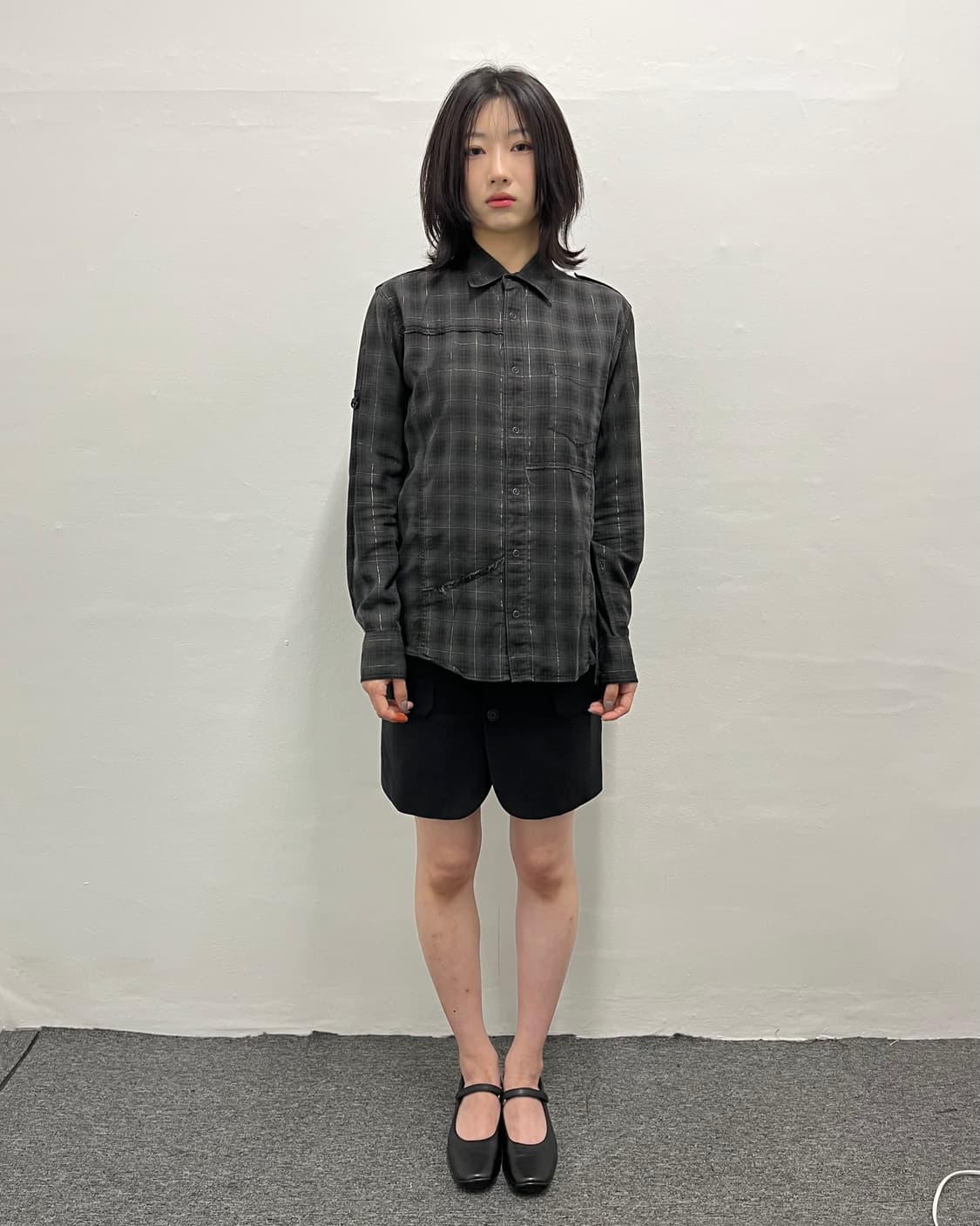 테트 옴므 체크 롱슬리브 워크 셔츠 상품이미지2