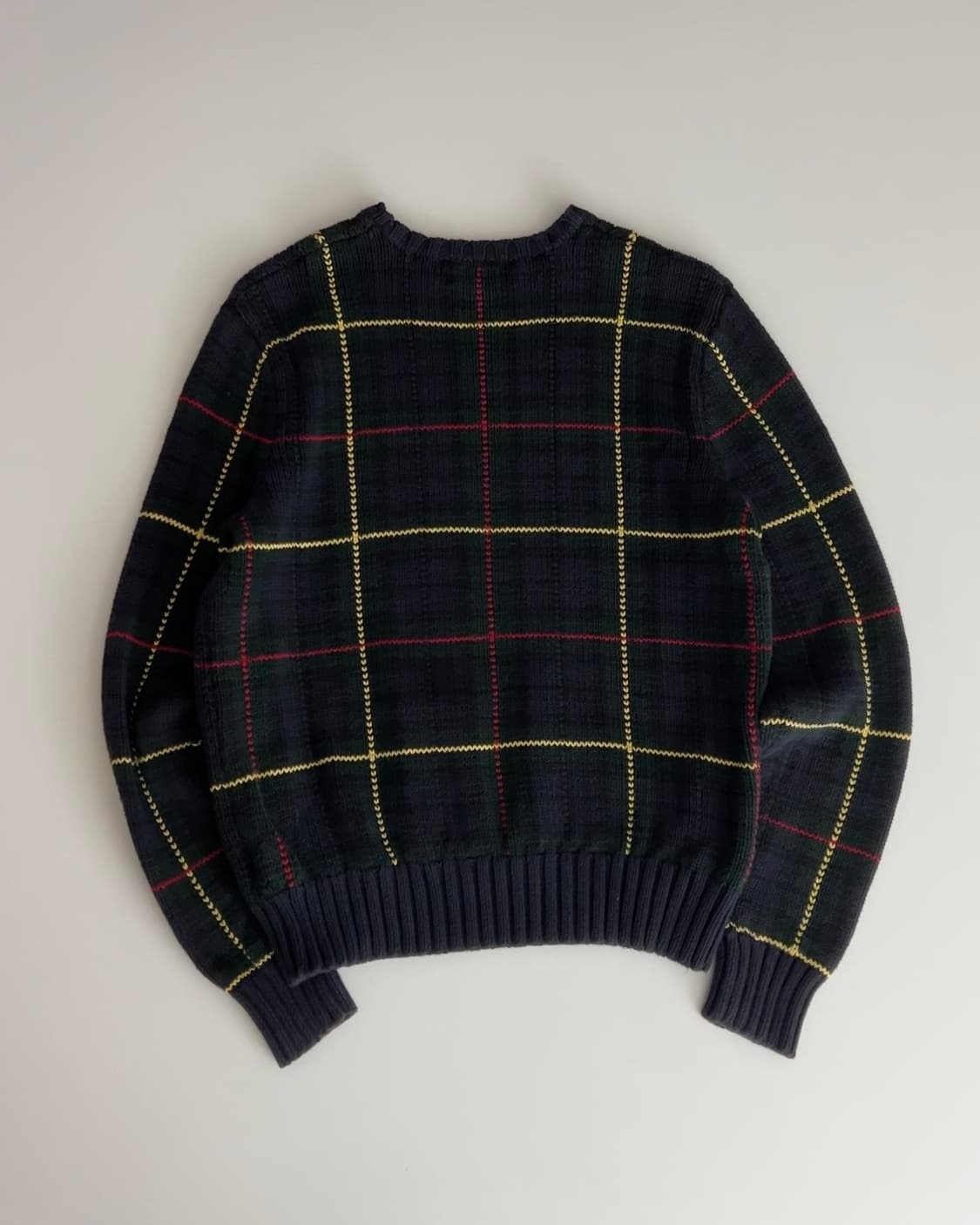 폴로 랄프로렌 타탄체크 라운드넥 니트 L 상품이미지5