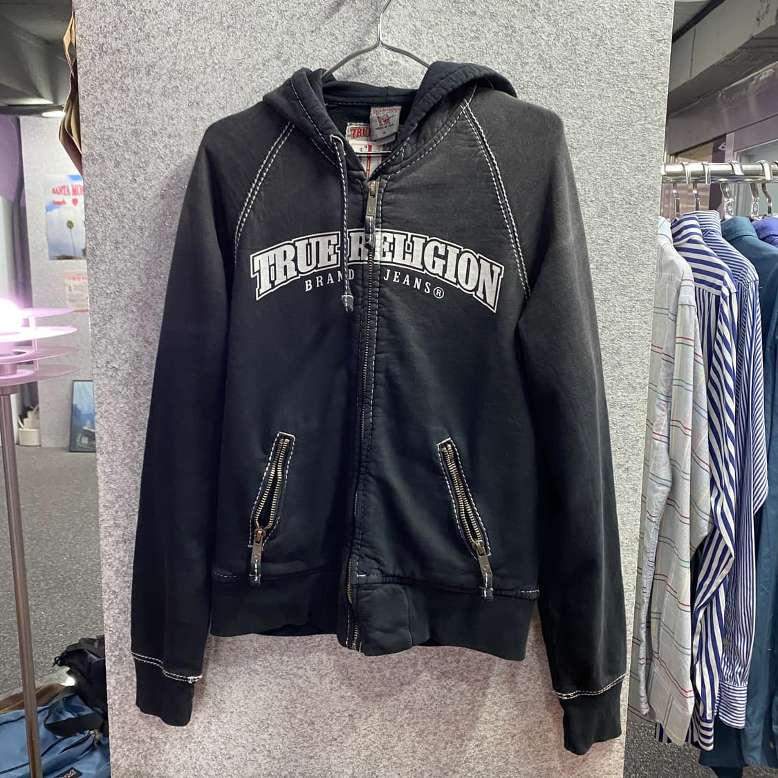 트루릴리전 빅로고 스티치 디테일 후드집업 B4684 상품이미지2