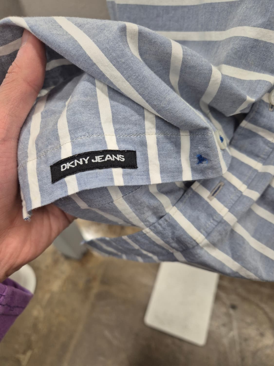 DKNY JEANS 스트라이프 반팔 셔츠 S 상품이미지5