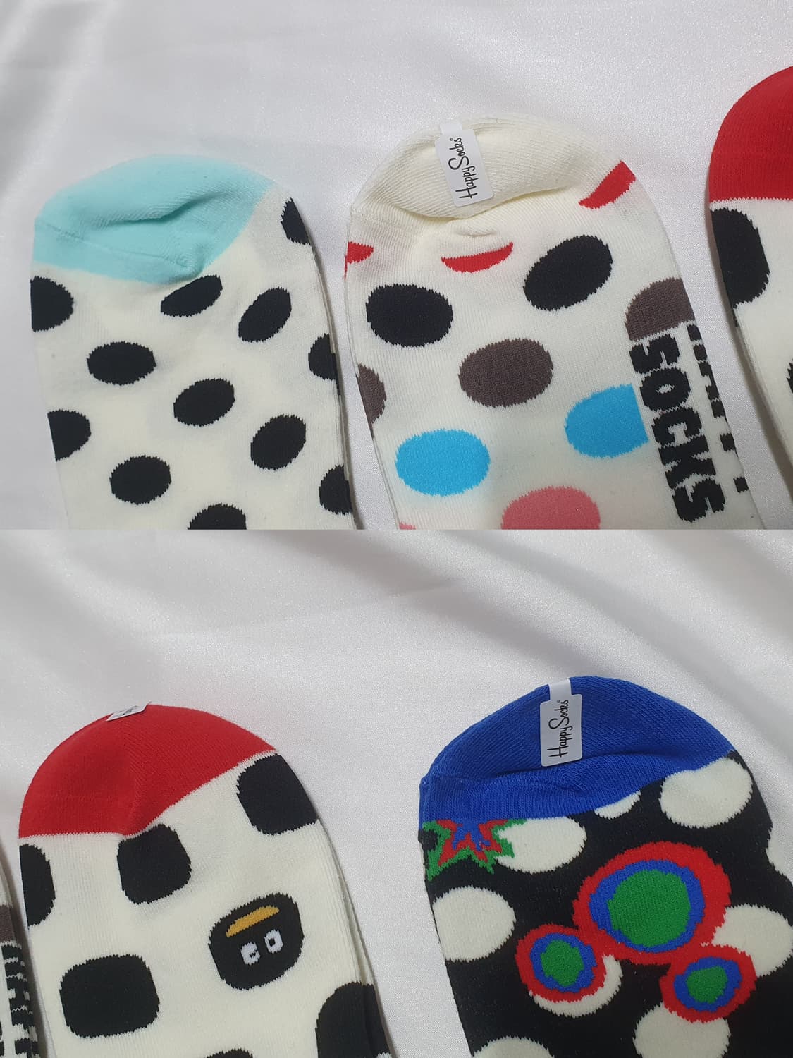 민트 블루 레드 화이트 오렌지 해피삭스 도트 양말 상품이미지8