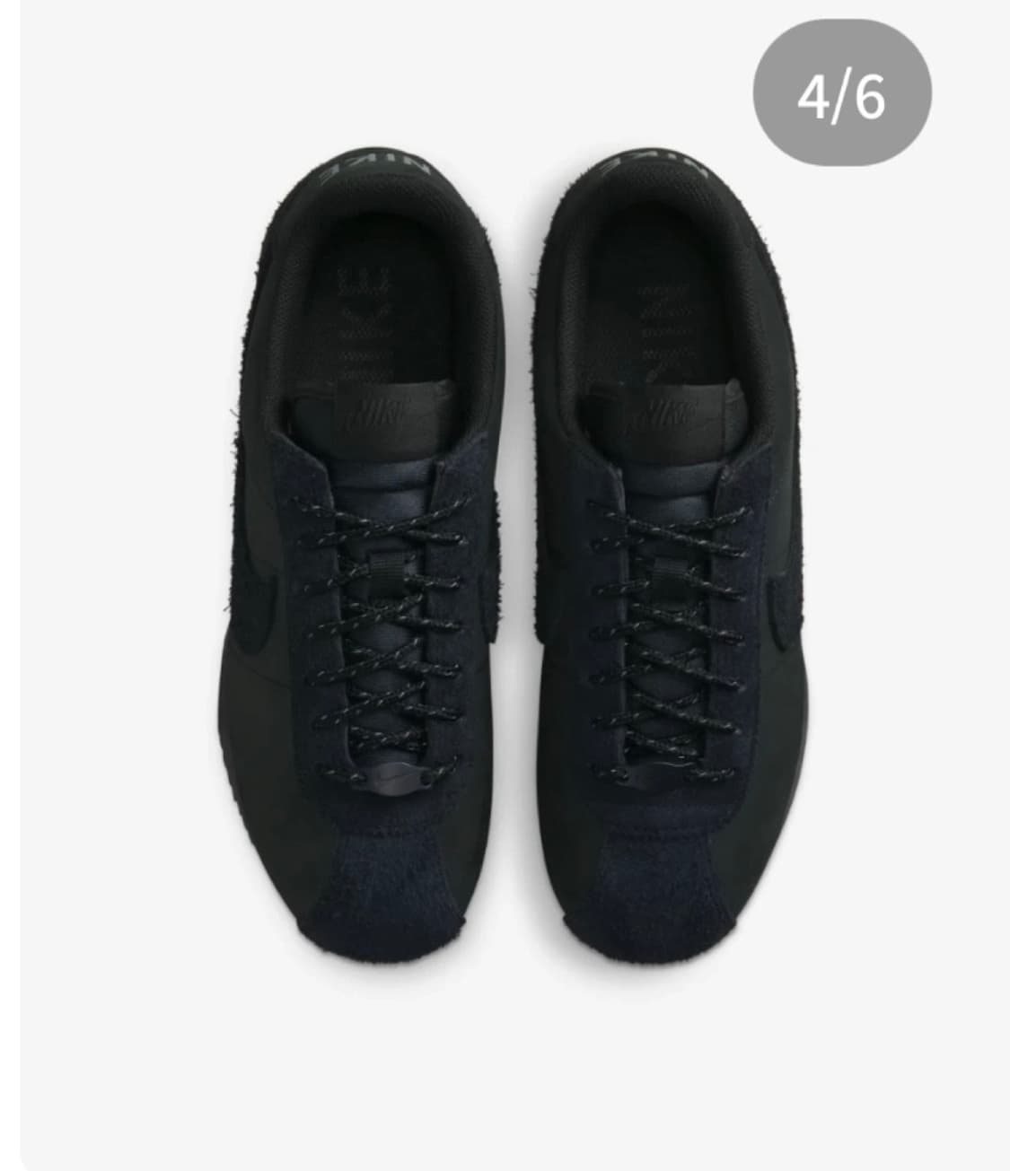 나이키 코르테즈 올블랙 새틴 리본 스니커즈 상품이미지4