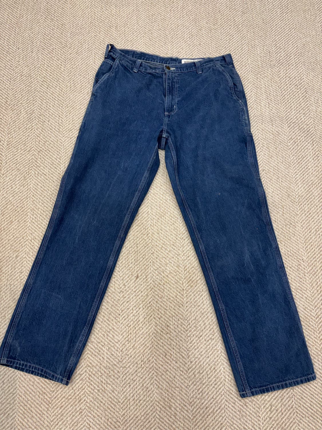 칼하트 싱글니 가죽탭 덩거리핏 데님 상품이미지3