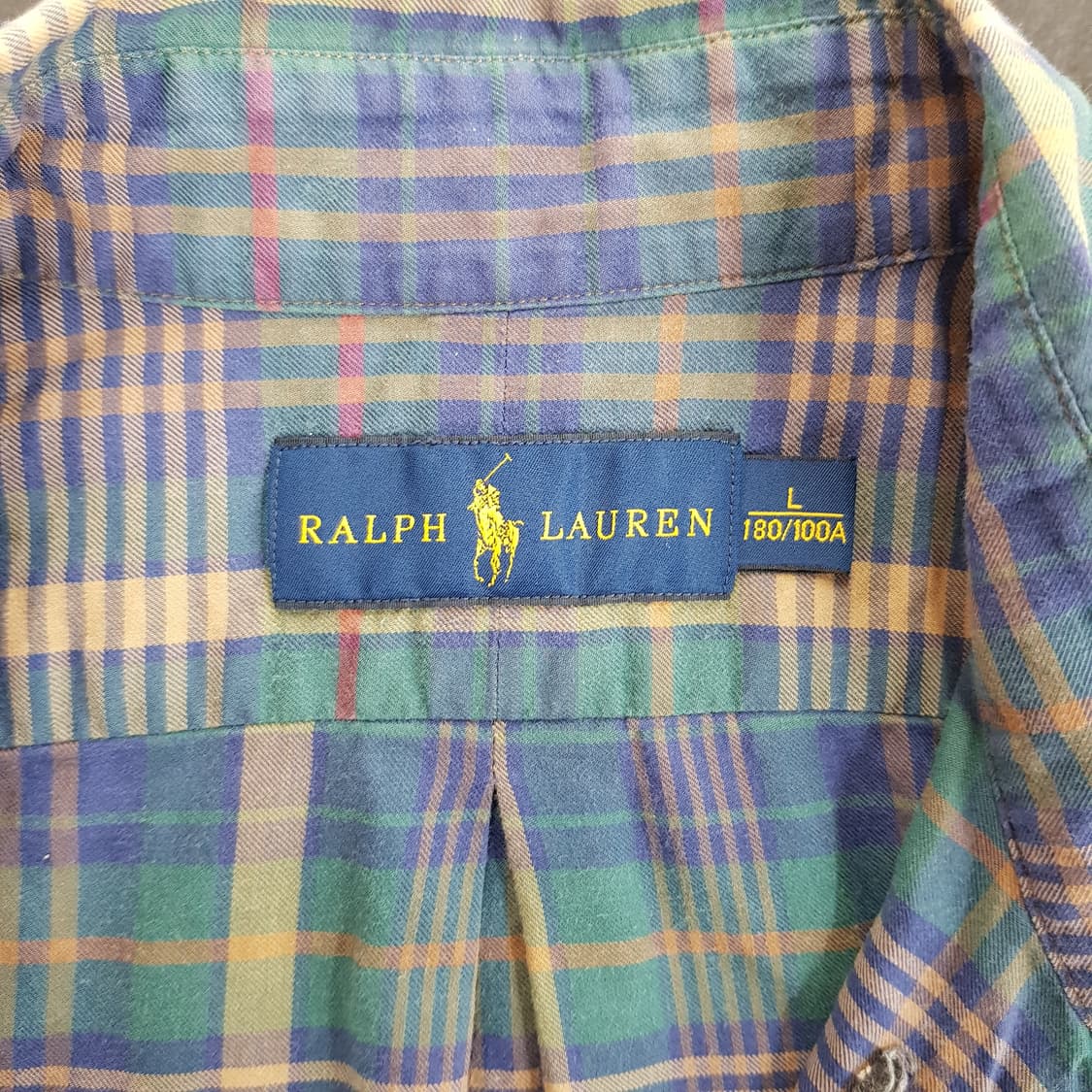 폴로 랄프로렌 코튼 체크 셔츠 L 사이즈 상품이미지3