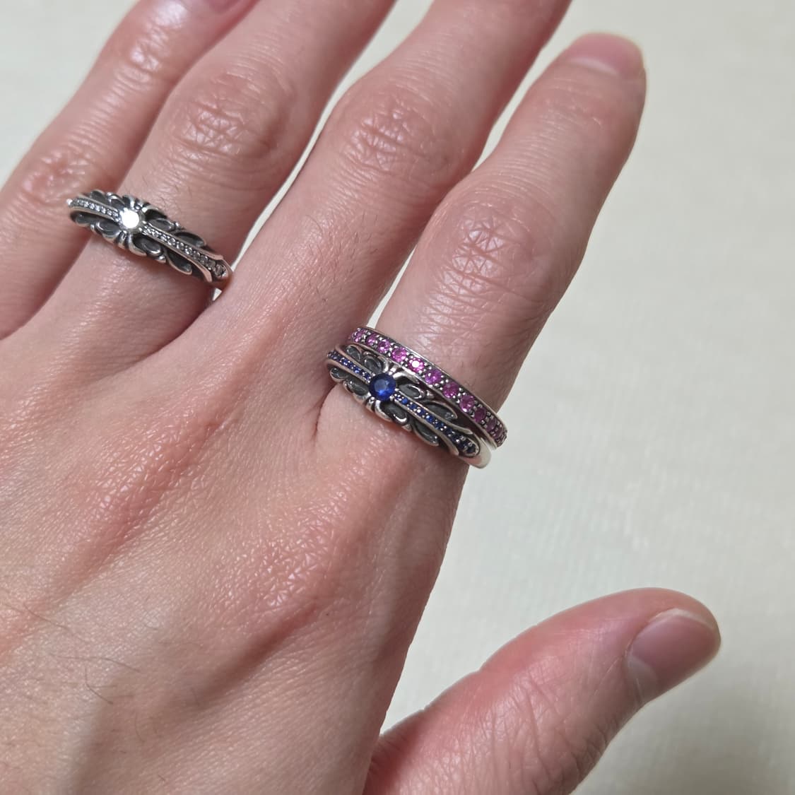 크롬하츠 베이비 플로랄 링 블루 사파이어 US7.5 상품이미지7