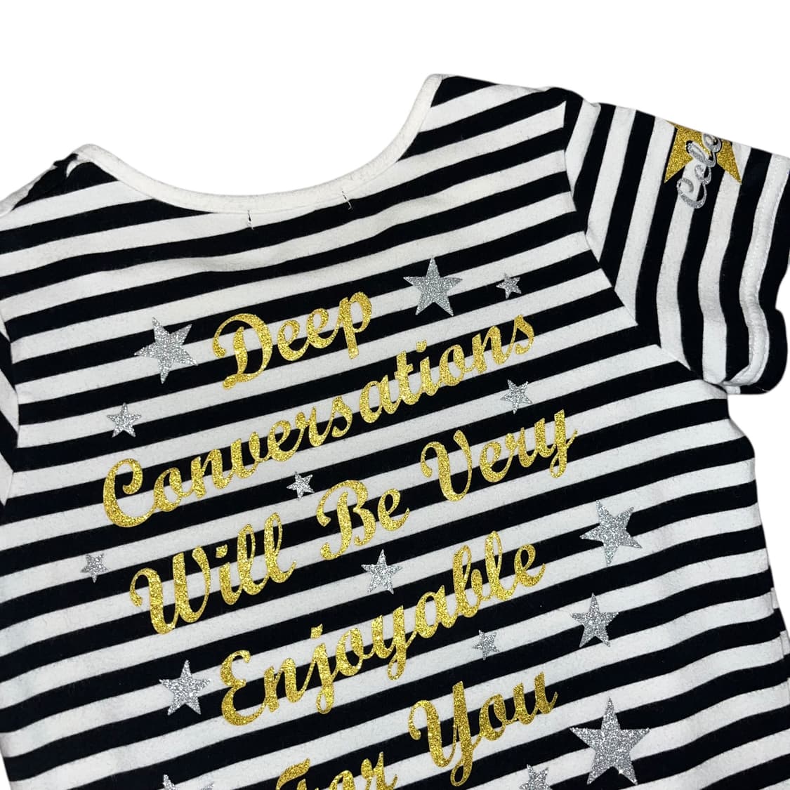 글리터 프린팅 큐빅 단가라 반팔티 키치갸루y2k 상품이미지4