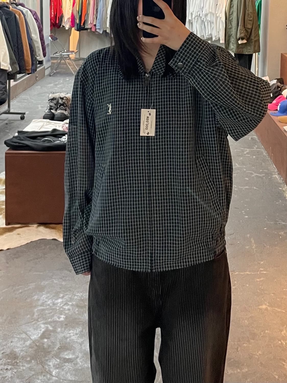 입생로랑 체크 블루종 자켓 H1768 상품이미지1