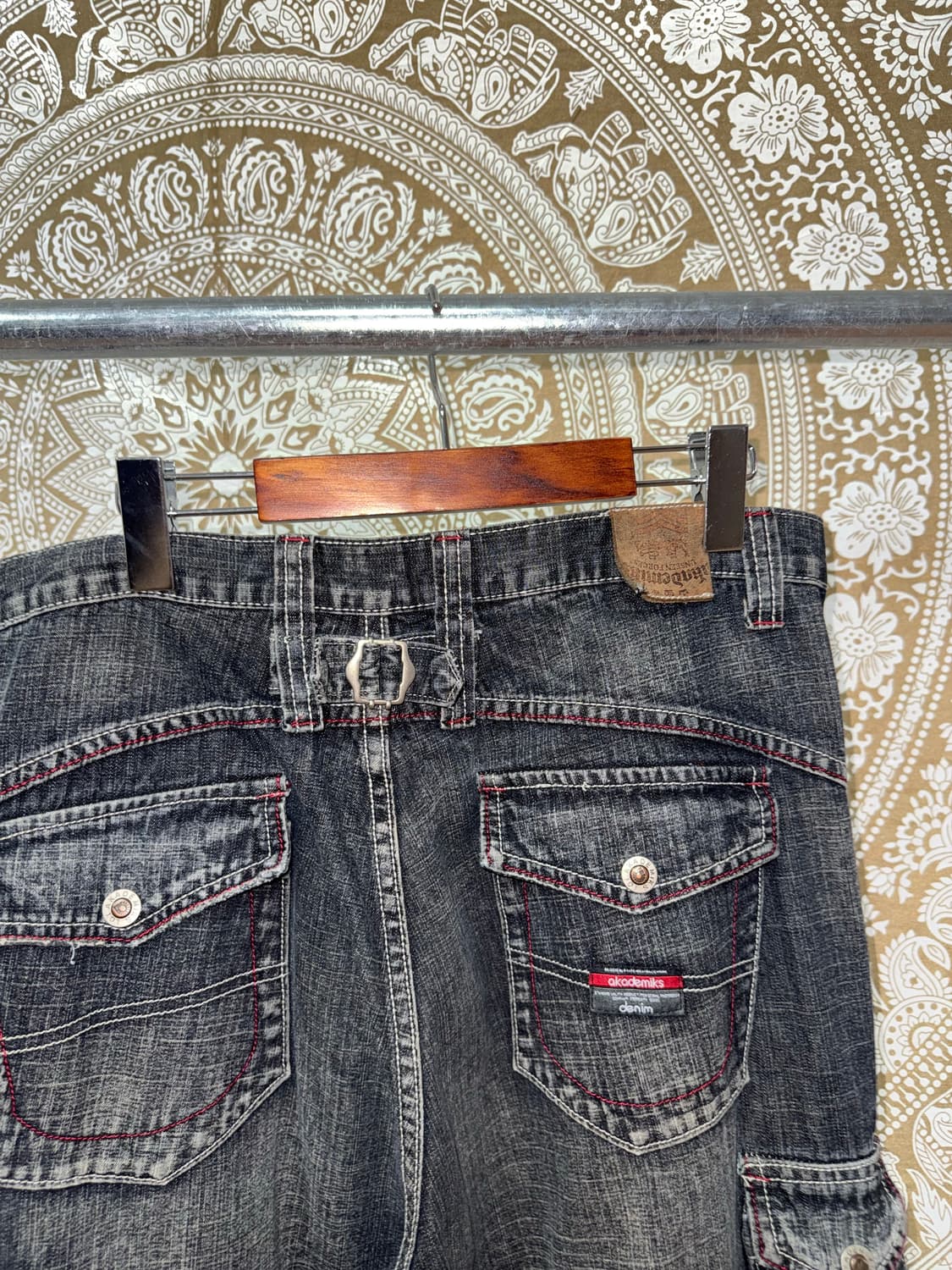 아카데믹스 워싱 신치백 흑청 카고팬츠 상품이미지7