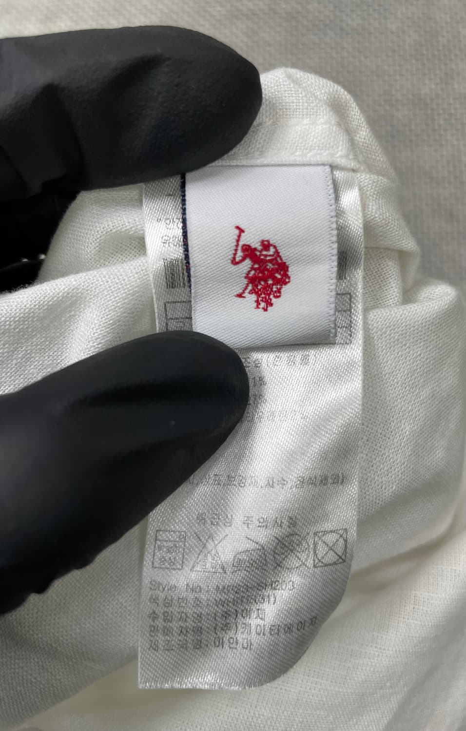 U.S. POLO ASSN. 화이트 린넨 혼방 반팔 셔츠 105 상품이미지4