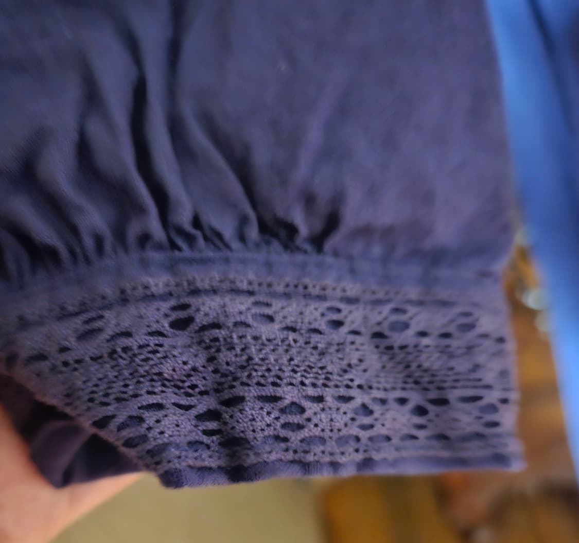 보라색 레이스배색 광목원피스 상품이미지3