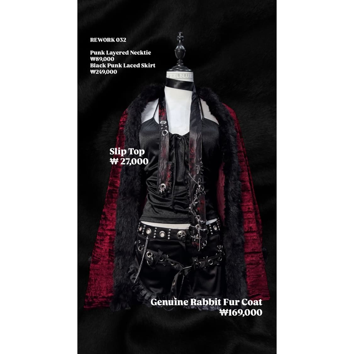 Genuine Rabbit Fur Trim Velvet Coat 상품이미지2