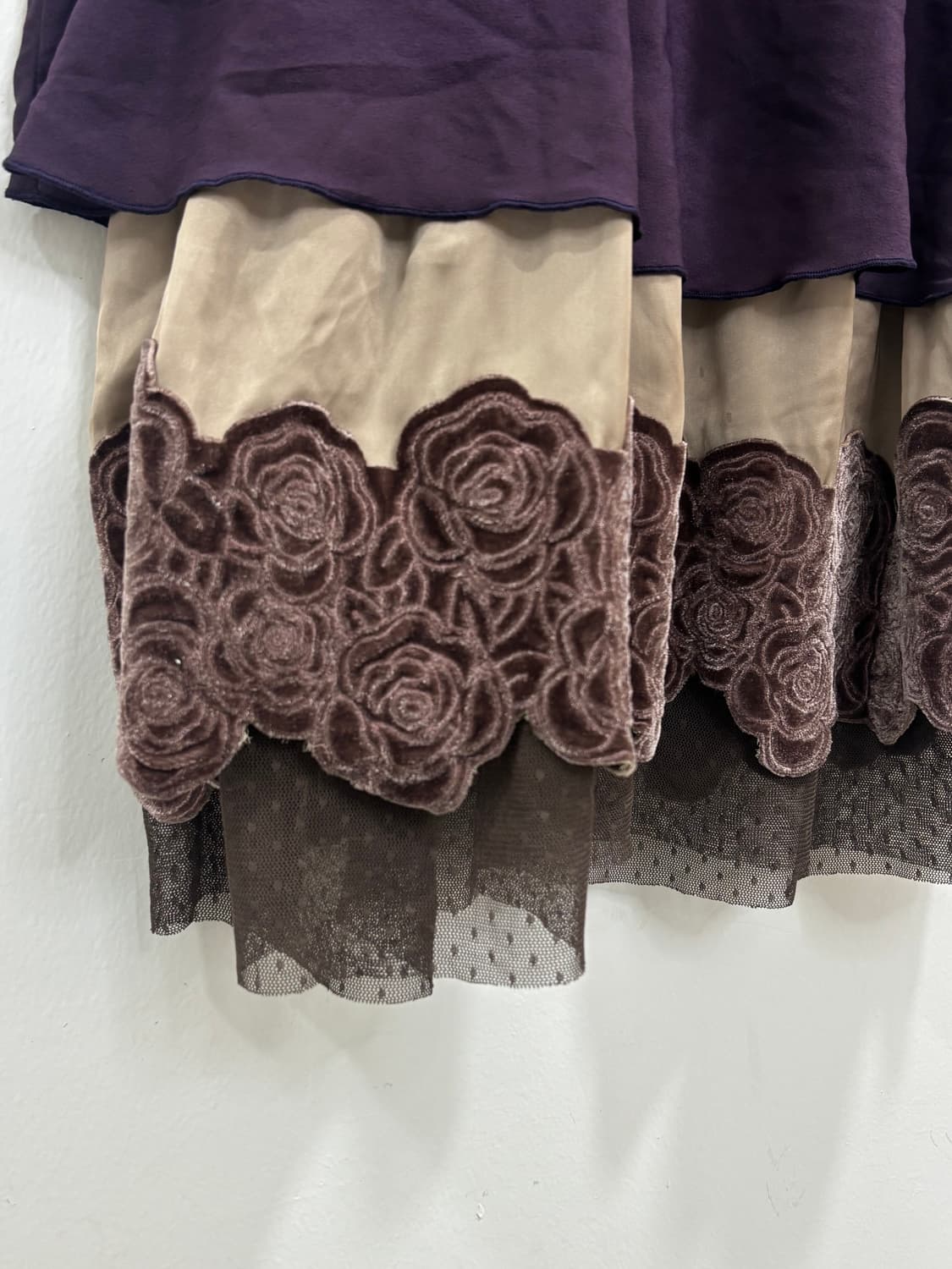 액시즈 팜 자주빛 레이스 꽃 반팔 레이어드 원피스 상품이미지10