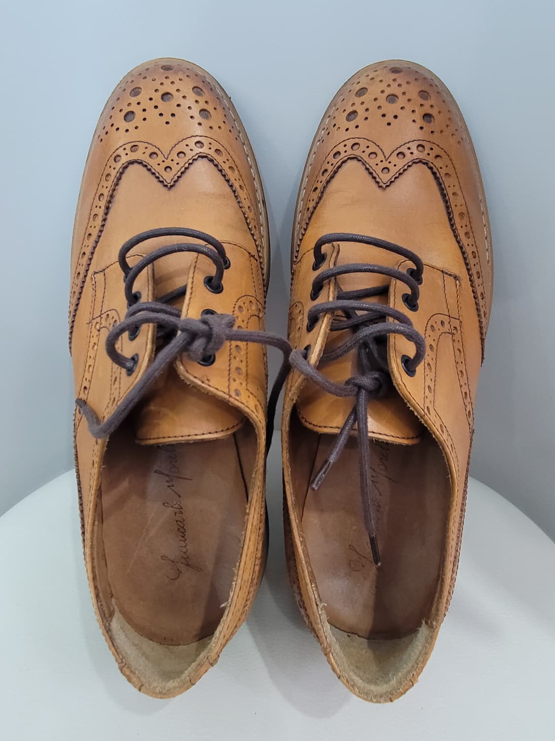 장까를로 모렐리 남성 윙팁 브라운 수제화 구두 280사이즈 상품이미지1