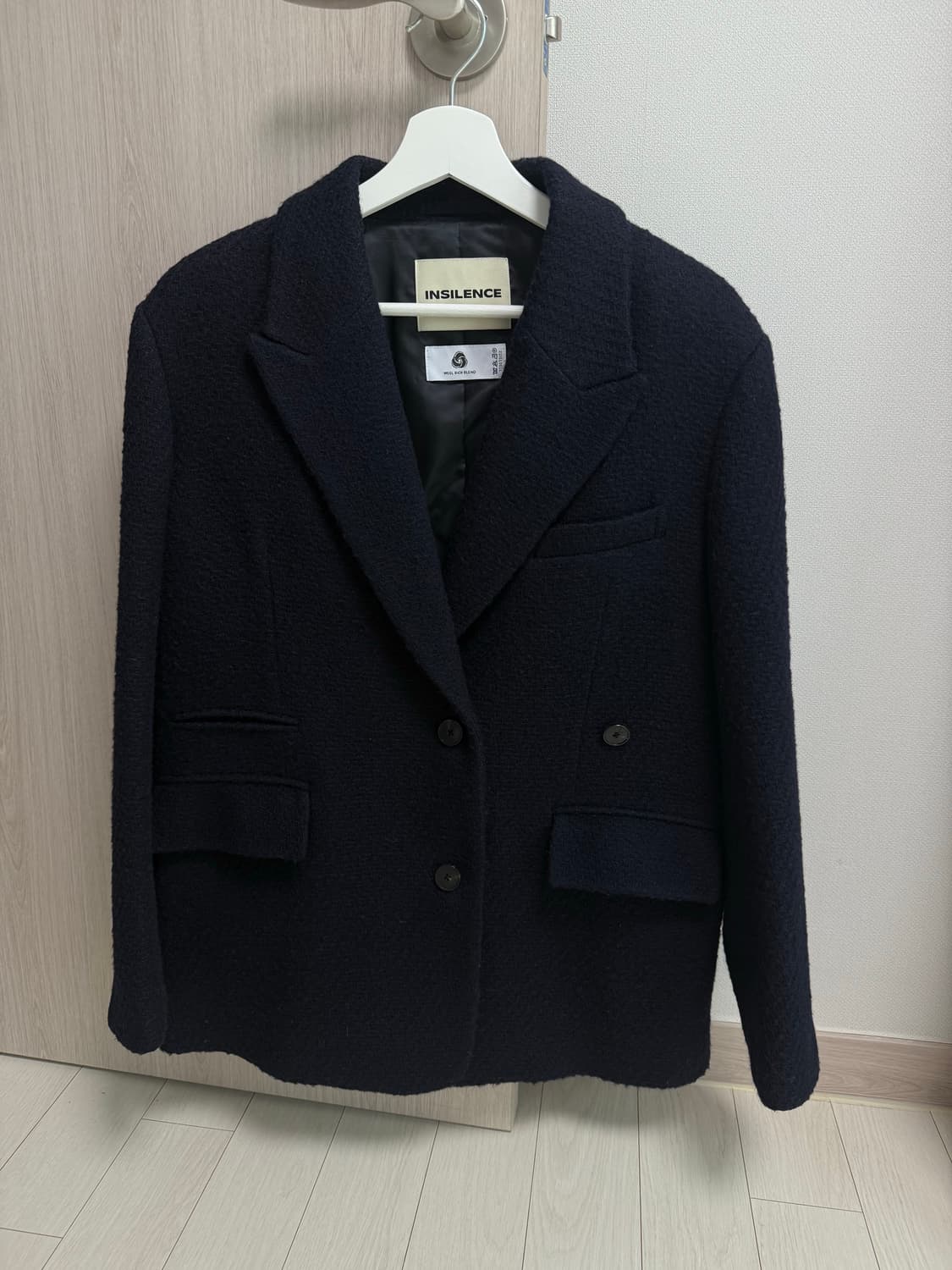 인사일런스우먼 부클 투웨이 오버사이즈 자켓 네이비 xs 상품이미지1