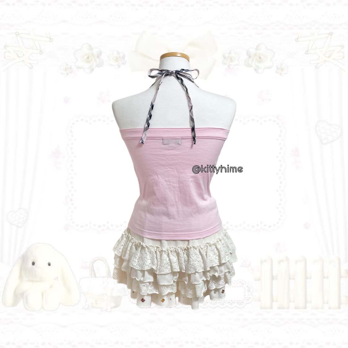 Burberry 버버리 핑크 노바체크 튜브탑 버버리홀터넥 버버리핑크쿨핑 상품이미지2