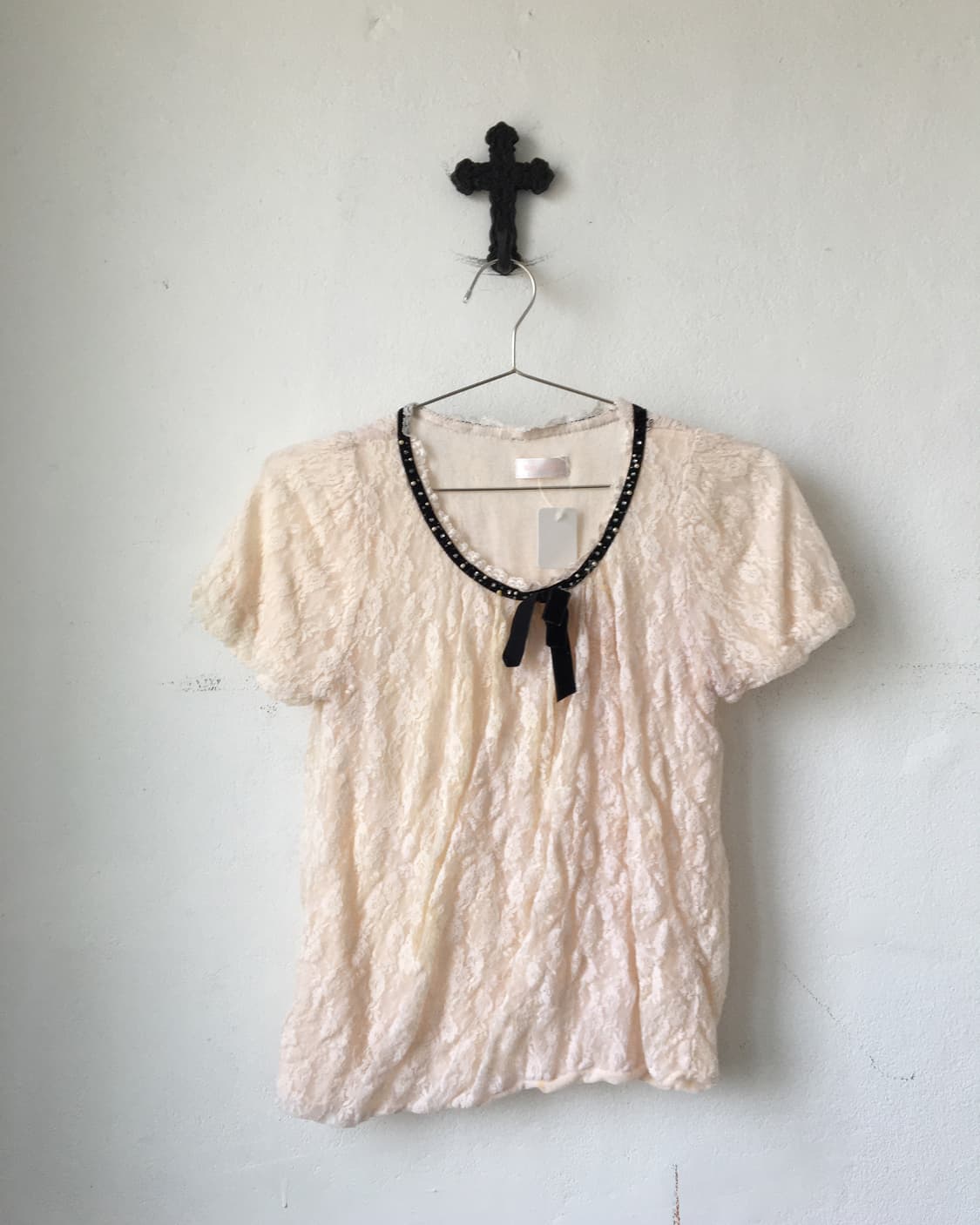 Ribbon point lace top 상품이미지2