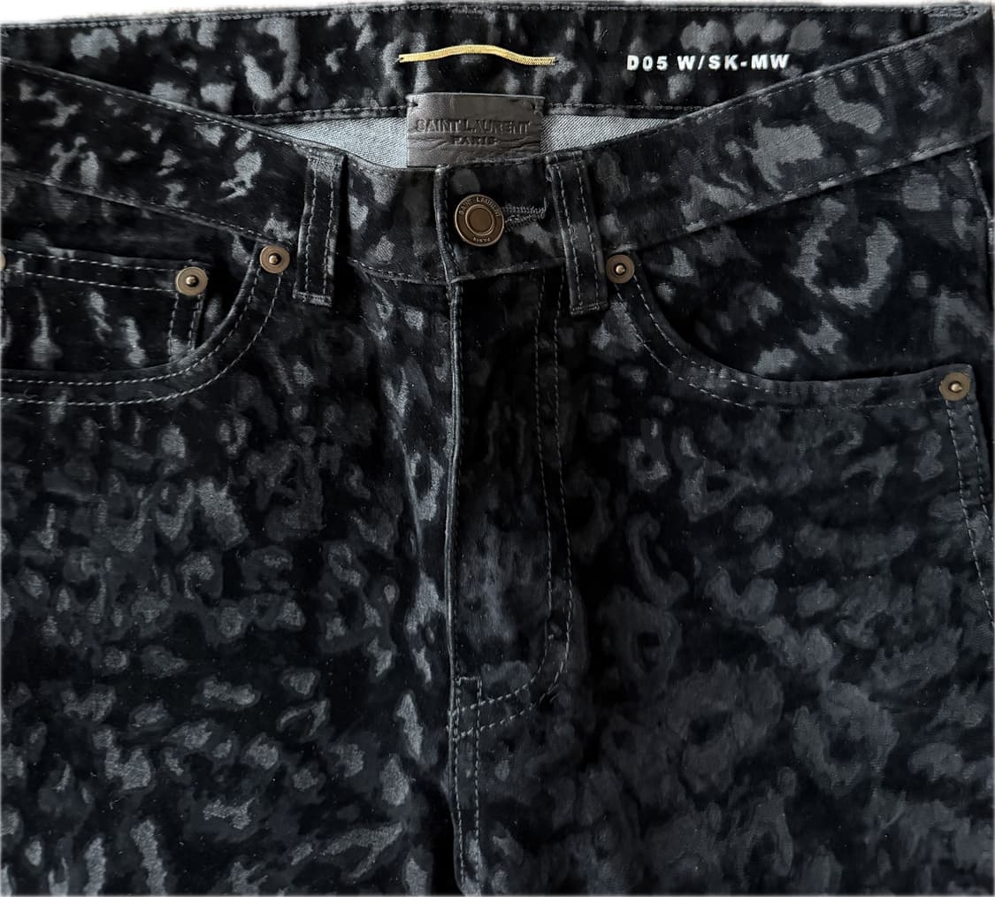 생로랑 레오파드 벨벳 스키니진 상품이미지2