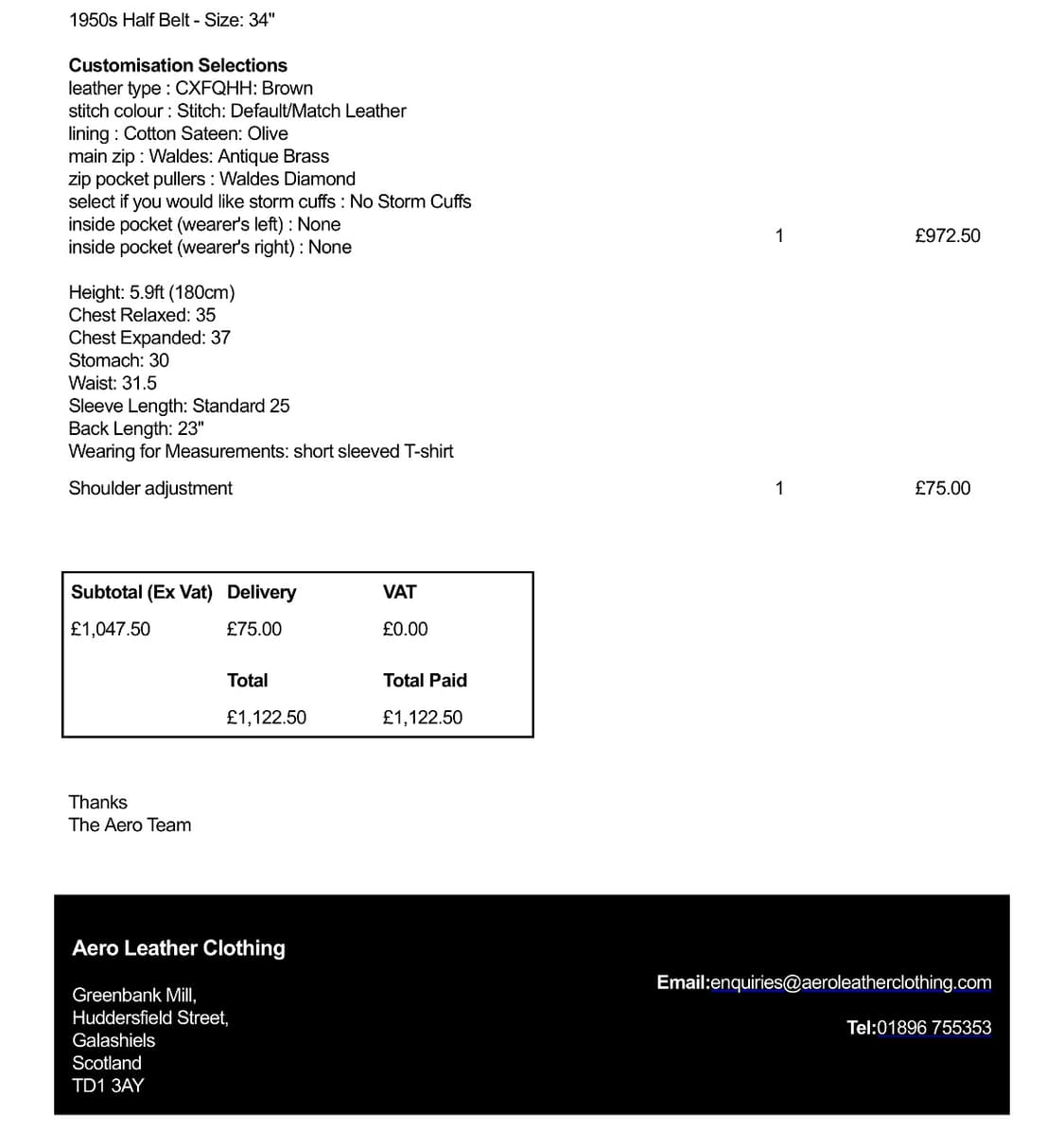 에어로레더 1950 하프벨트 크롬악셀 홀스하이드 브라운 상품이미지5