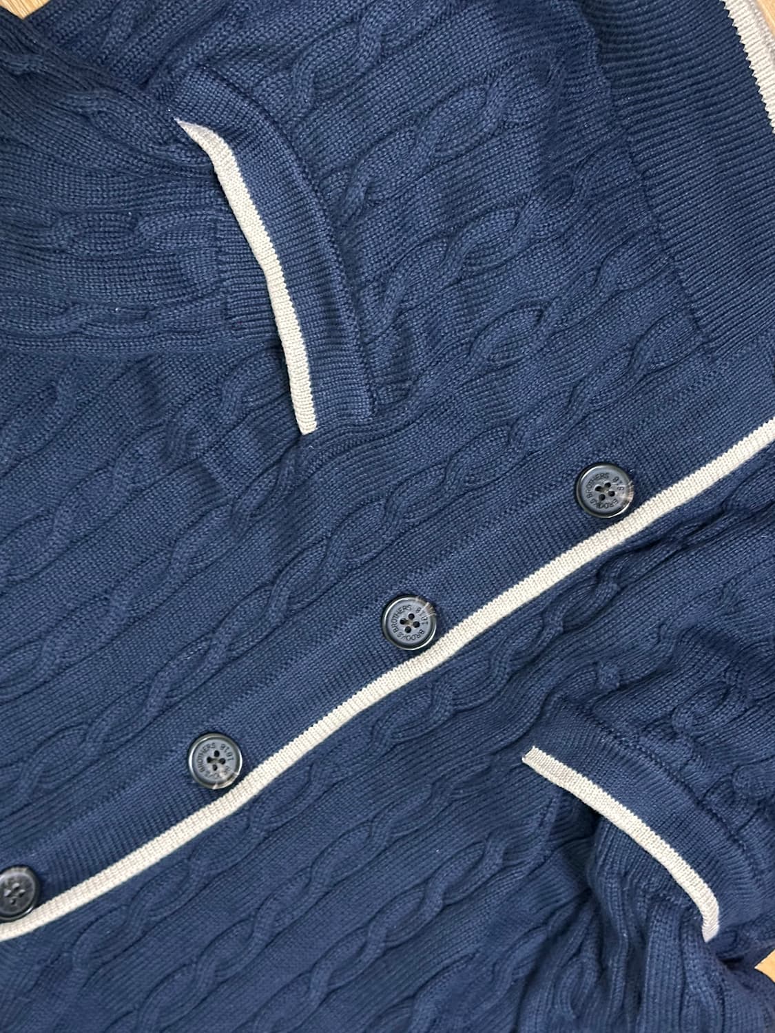 브룩스브라더스 꽈배기 가디건 M (100)/네이비 상품이미지5