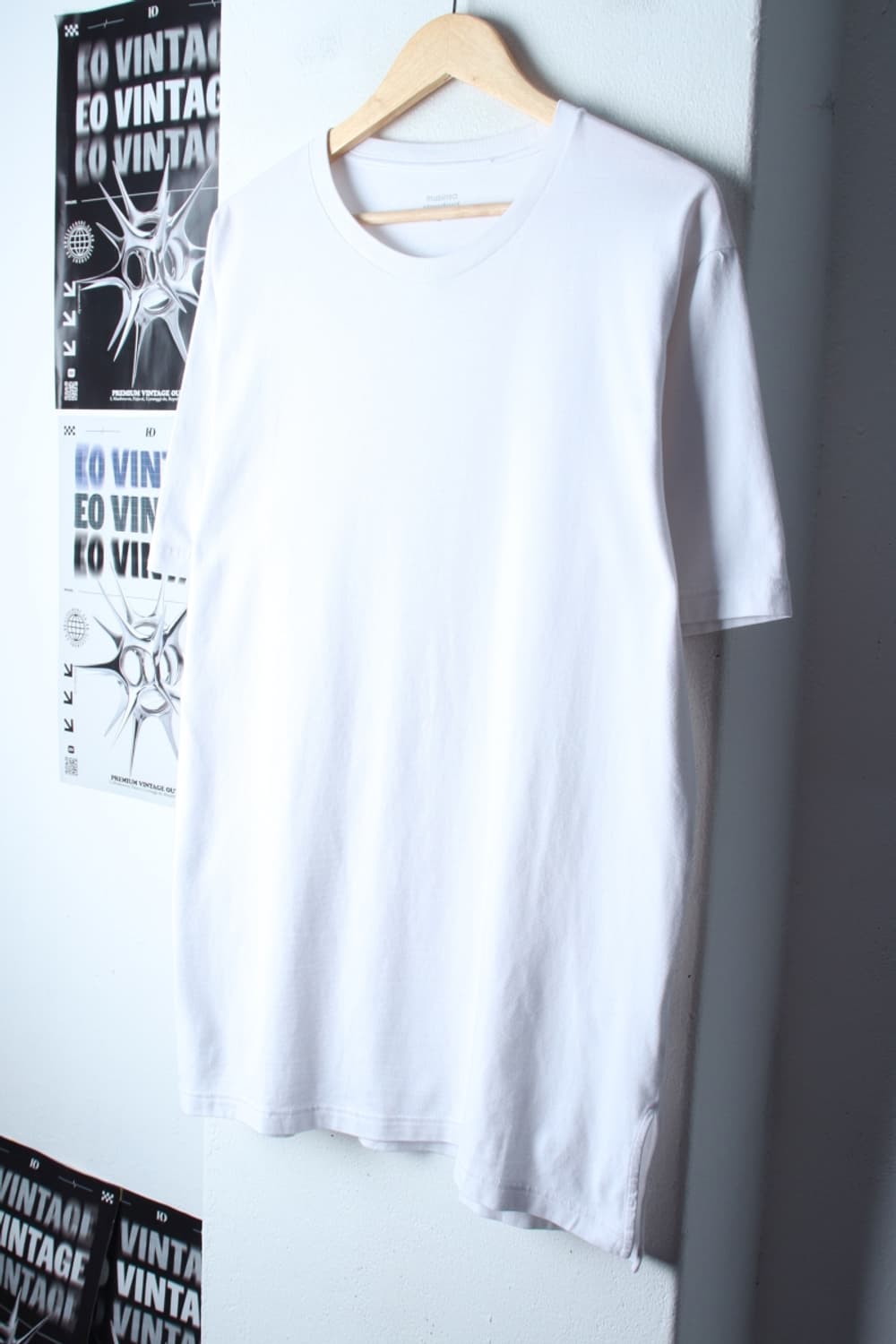 W(L-XL) 무신사 스탠다드 반팔 티셔츠 화이트 무지 롱-H31385 상품이미지1