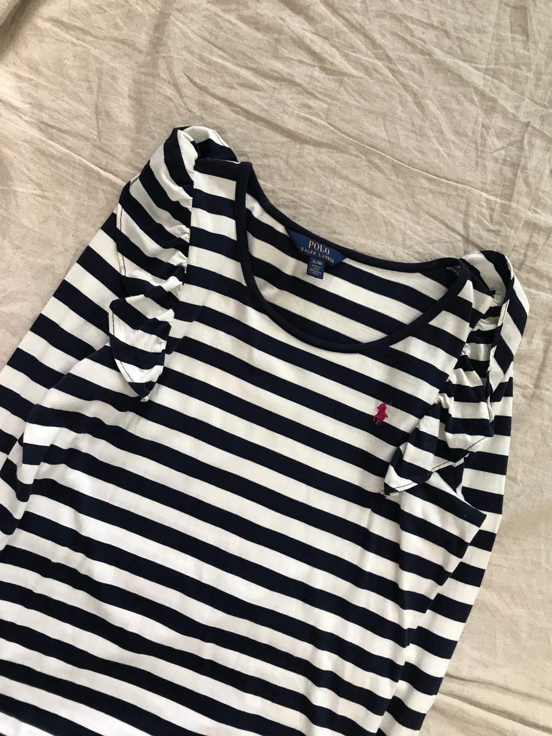 폴로 랄프로렌 포니로고 스트라이프 프릴 긴팔 롱슬리브티 상품이미지5