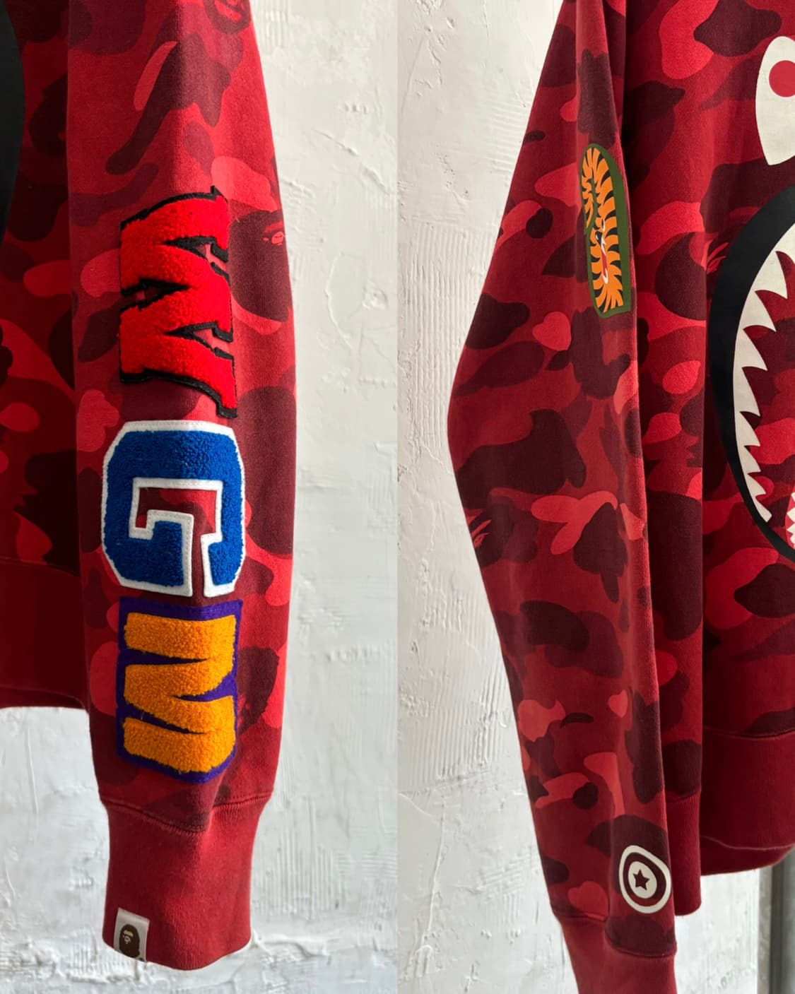 Bape 베이프 레드 카모 샤크 크루넥 맨투맨 상품이미지7