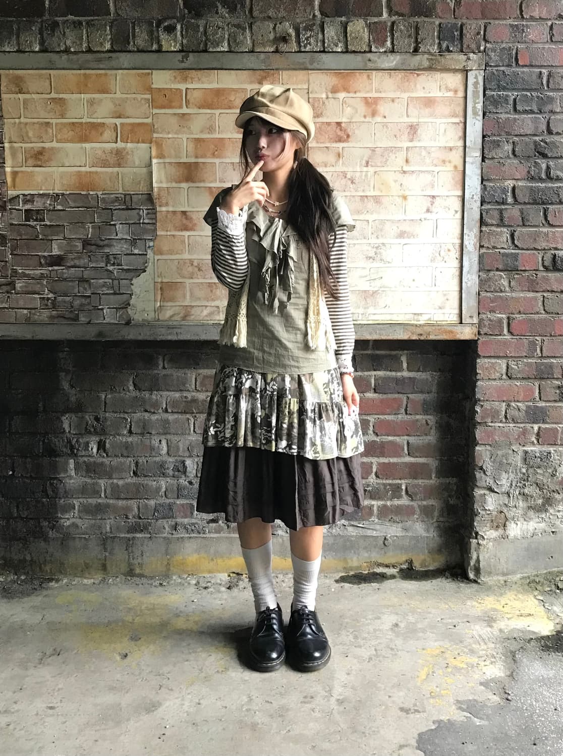 데일리 카키 그런지 모리걸 코디세트 상품이미지2