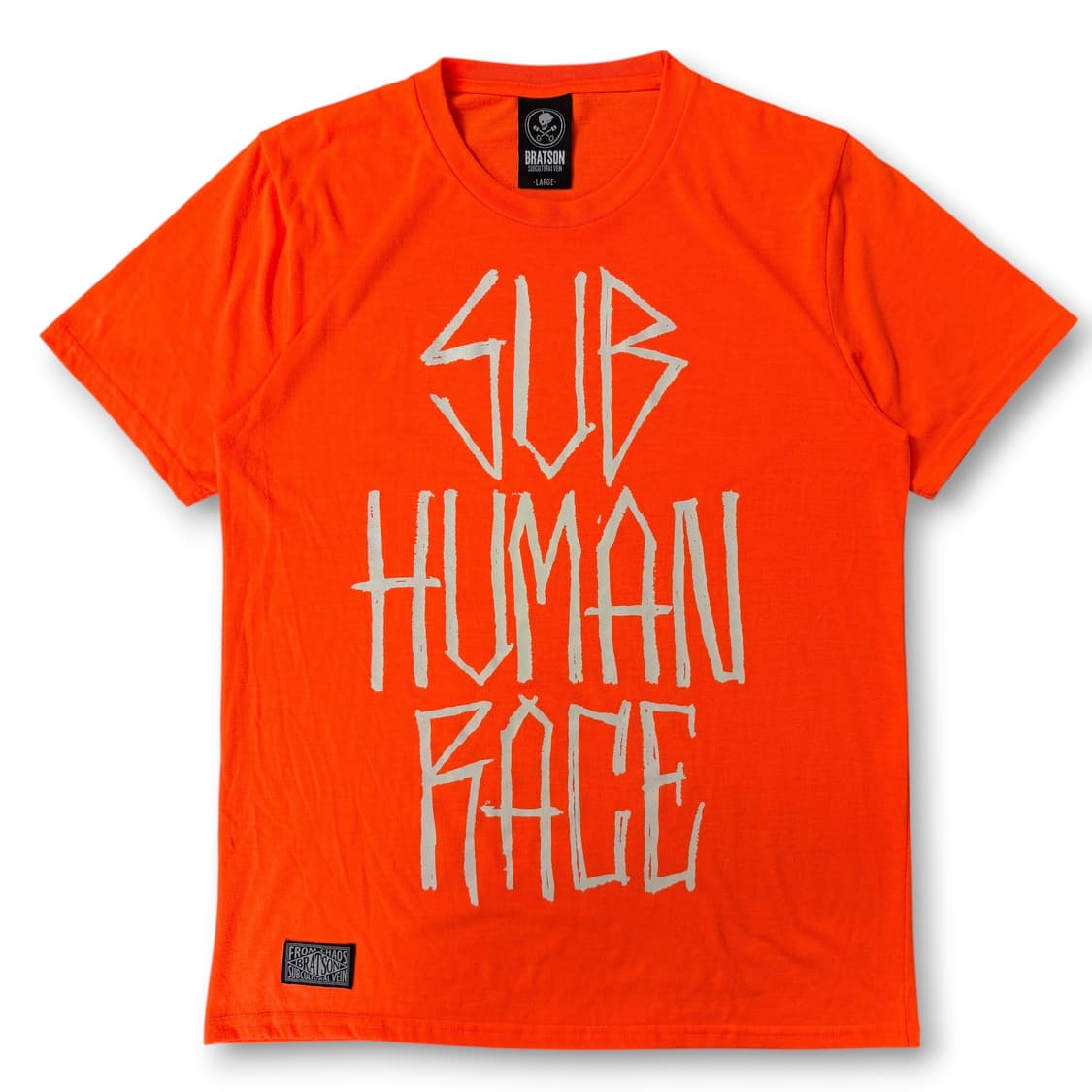 브랫슨 네온 오렌지 SUB HUMAN RACE 반팔 티셔츠 L 상품이미지1