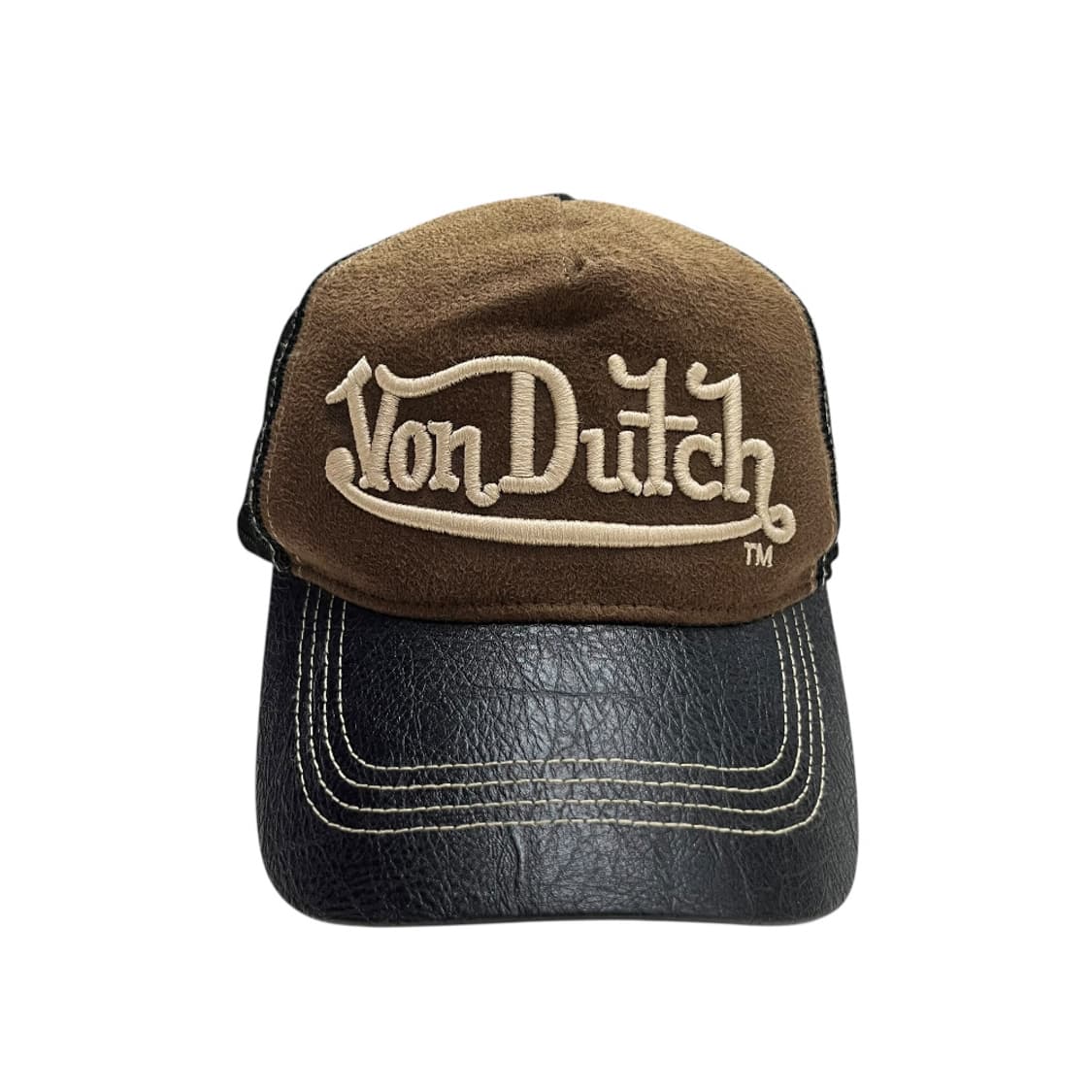 본더치 y2k 레더 브라운 볼캡 상품이미지4