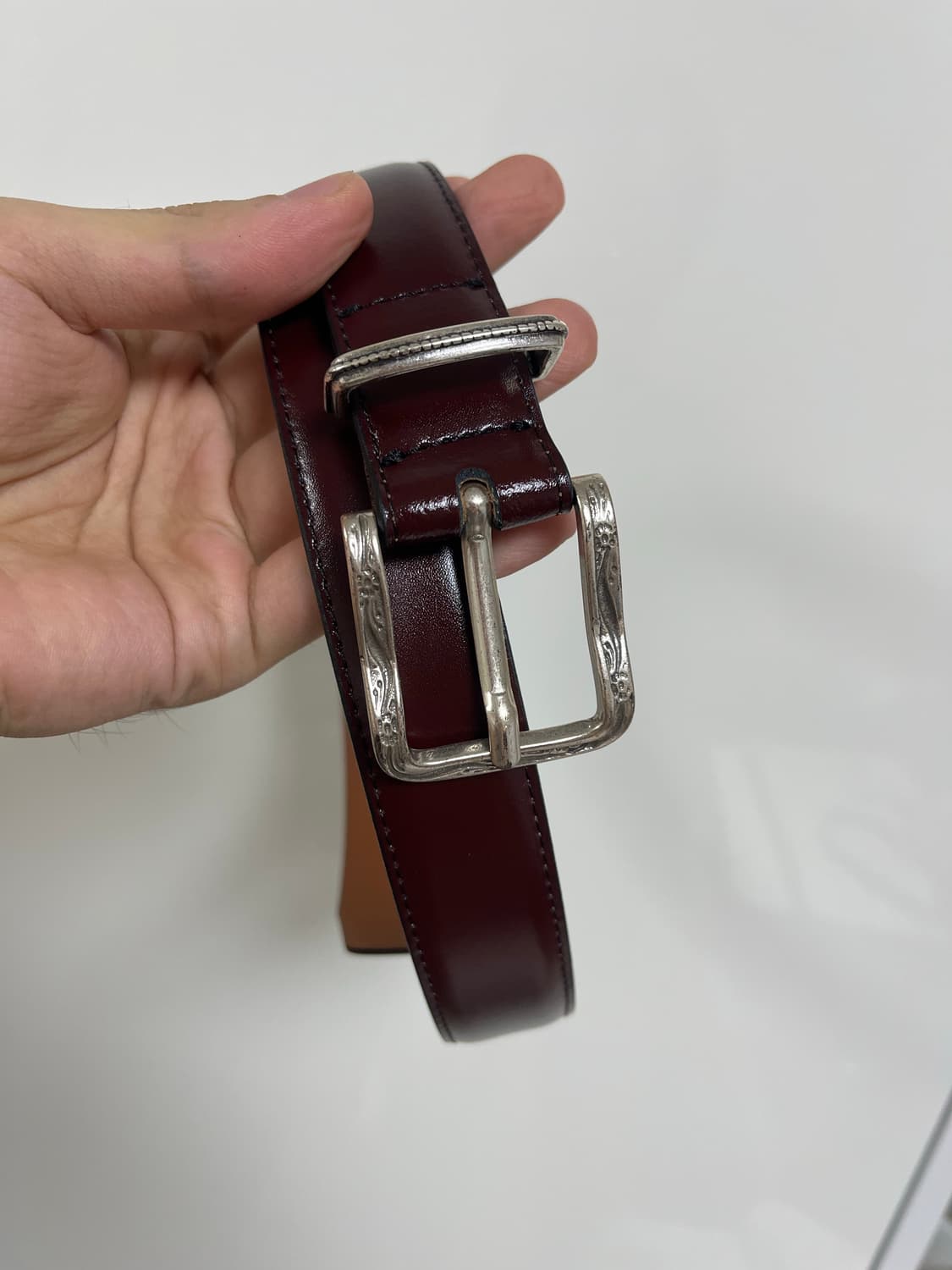 [새제품] 자라 빈티지 웨스턴 버건디 벨트 85 s 상품이미지1