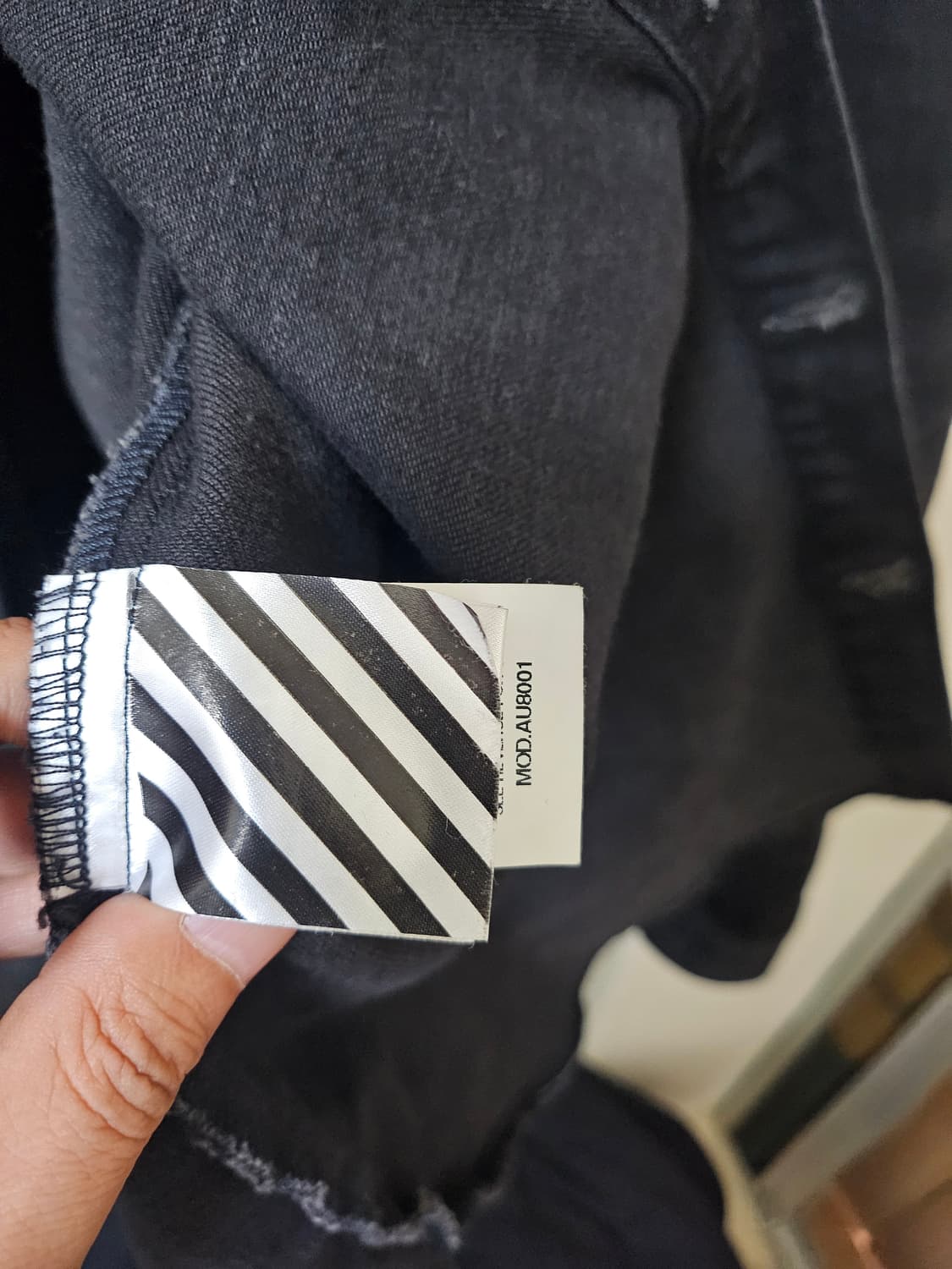 오프화이트 블랙 데님 자켓L 상품이미지3