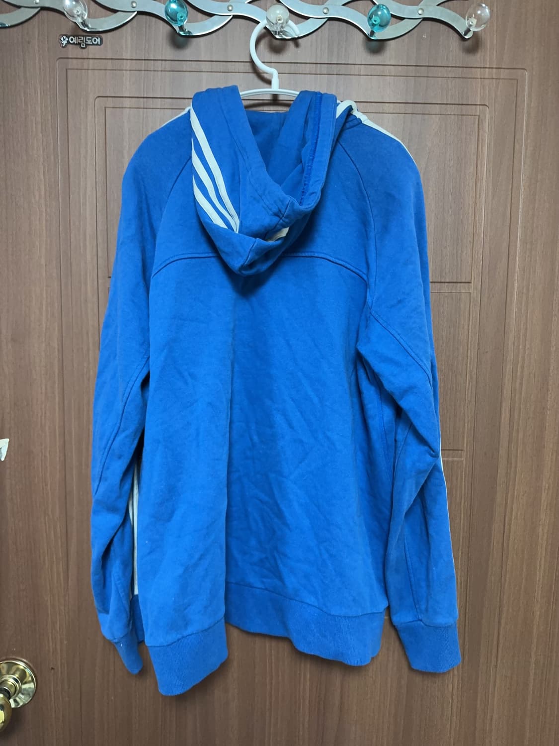 아디다스 빈티지 서브컬쳐 아노깔 삼선 블루 후드집업 상품이미지3