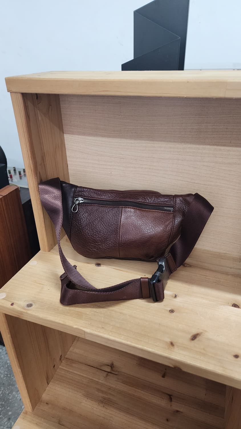 TOUGH 브라운 가죽 웨이스트백 힙색 상품이미지2