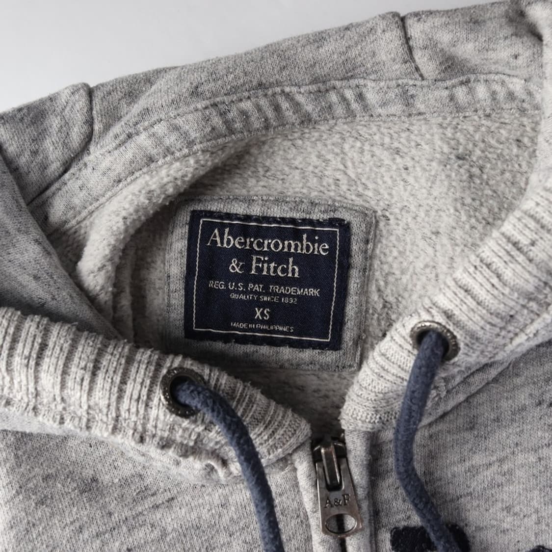 아베크롬비 앤 피치 빅로고 기모 후드 집업 그레이 XS 상품이미지6