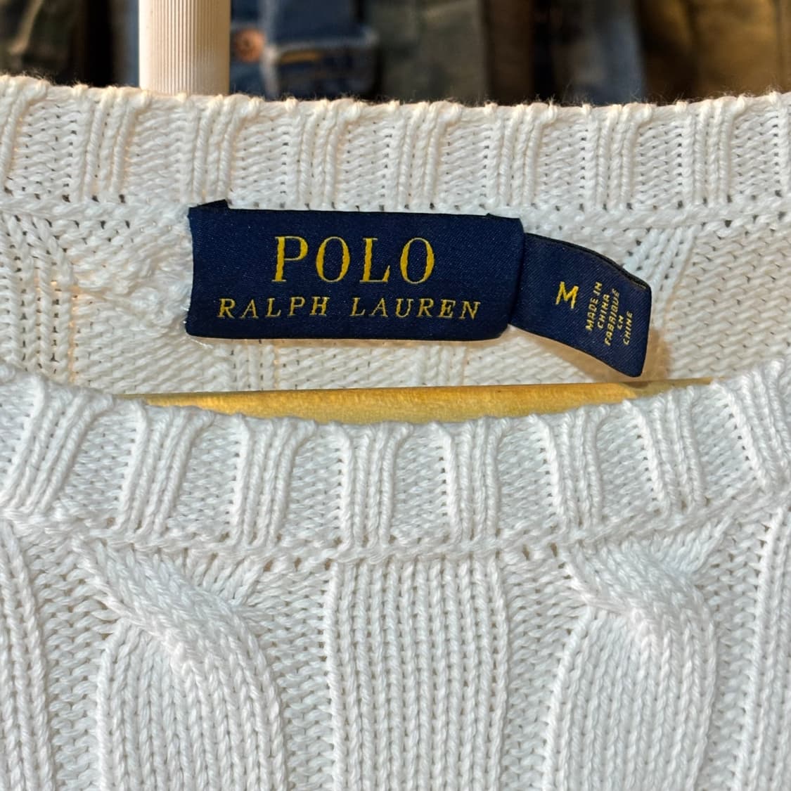 폴로 랄프로렌 케이블 니트 화이트 M 상품이미지4