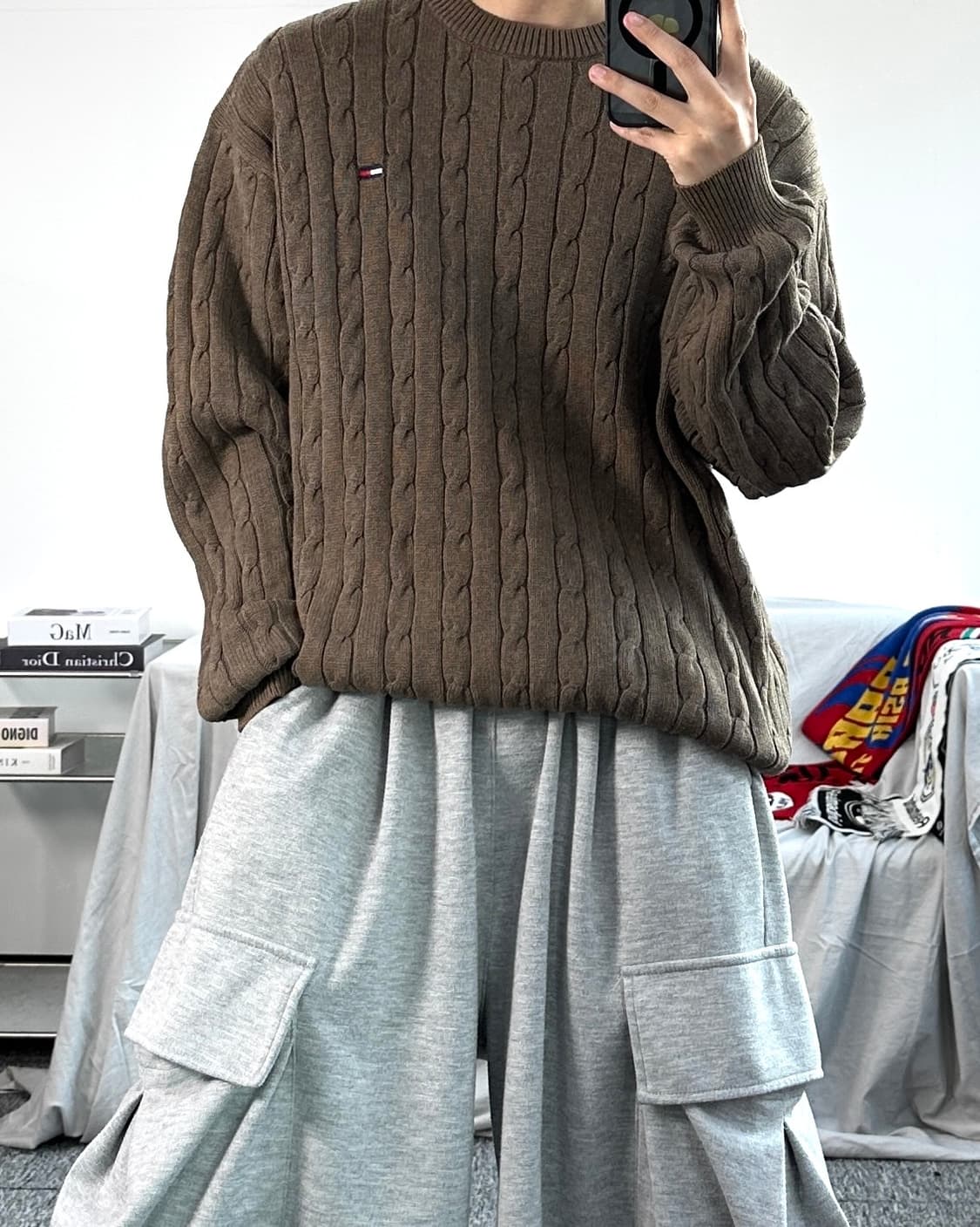 타미 힐피거 브라운 케이블 니트 M 상품이미지3