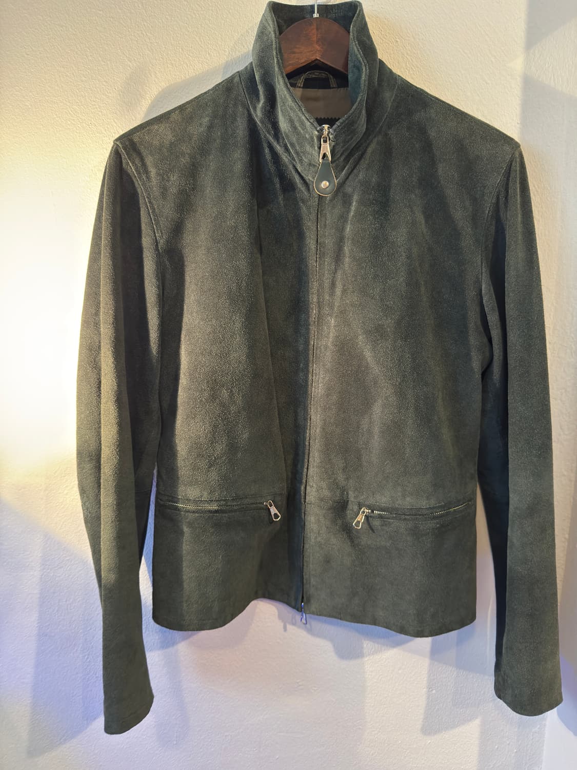 90s Emporio Armani green suede jacket 상품이미지1