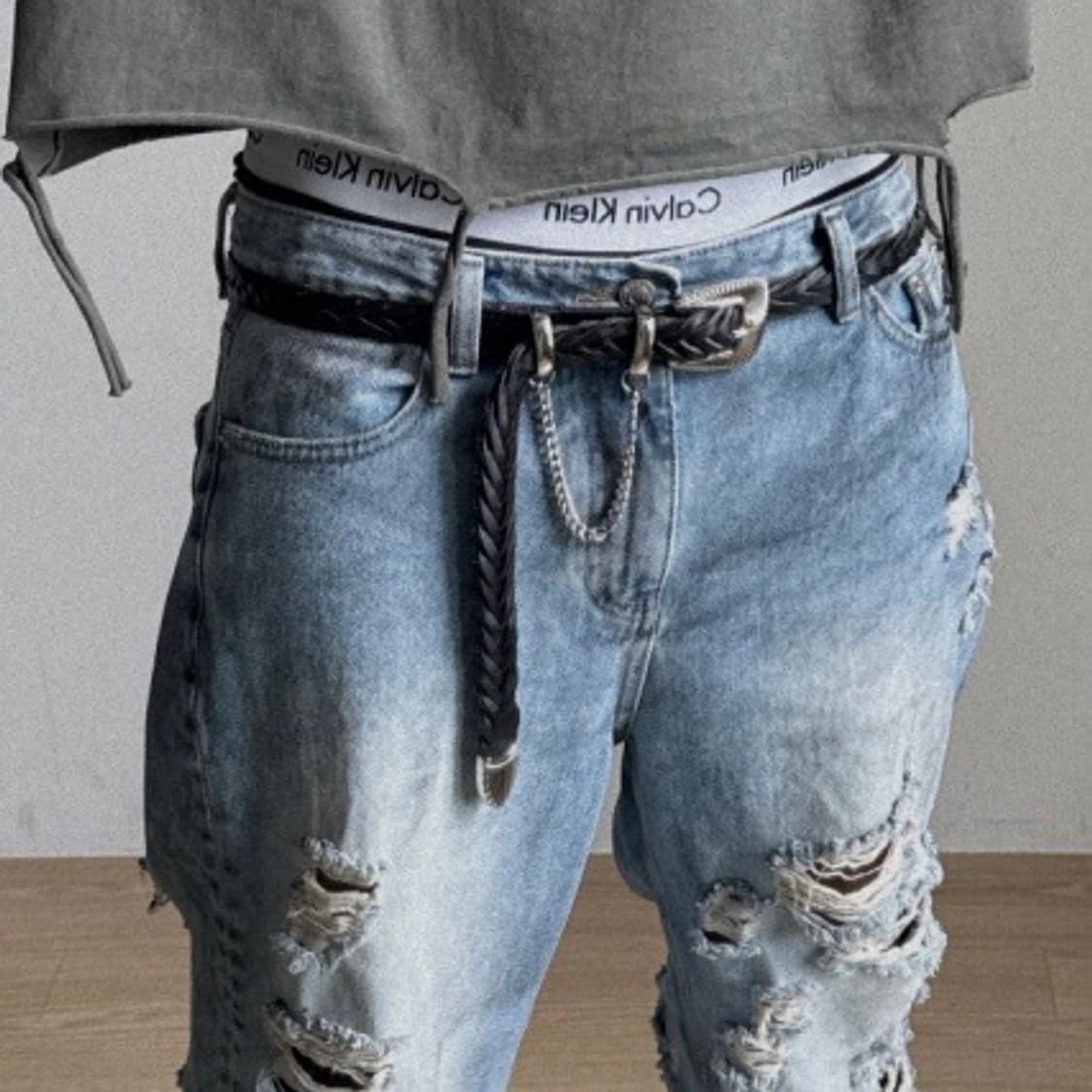 [Unisex] 웨스턴 체인 위빙 가죽벨트 상품이미지3