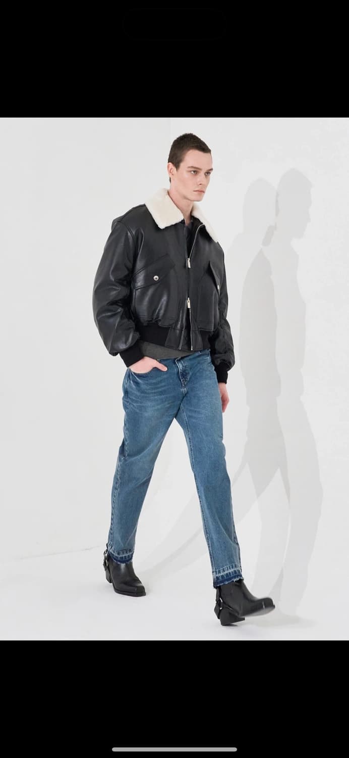 시스템옴므 23fw 파리컬렉션 덤블 퍼 칼라 레더 패딩 점퍼 상품이미지1