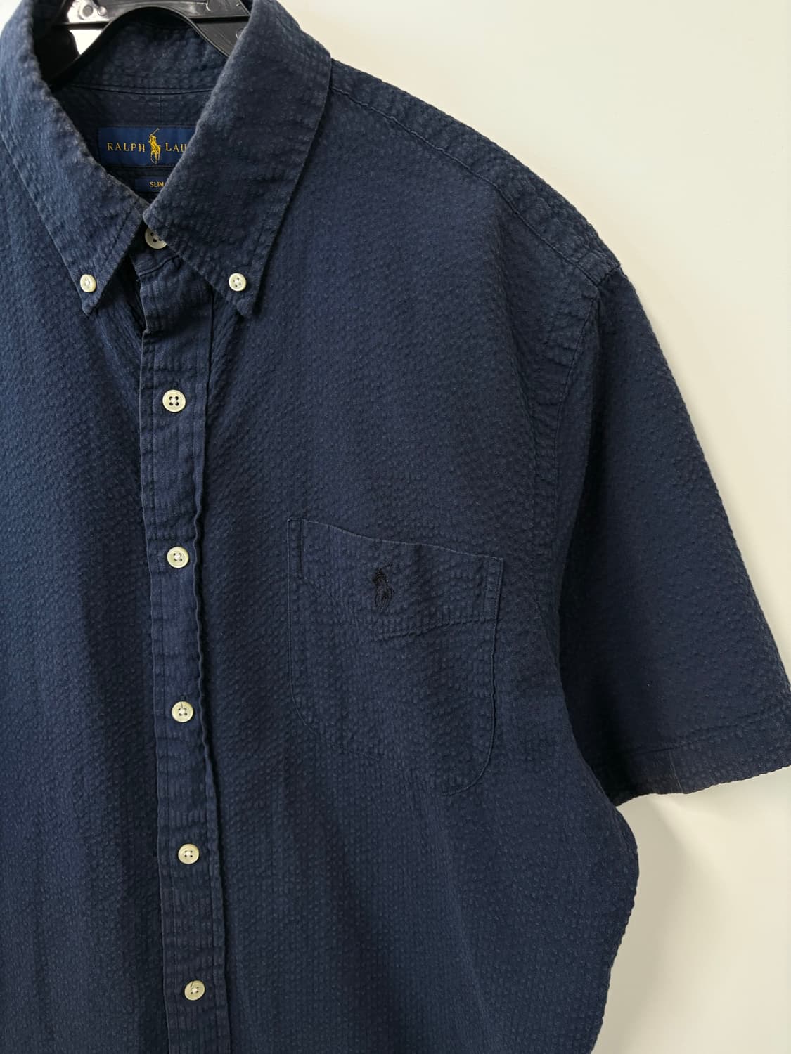 폴로 랄프로렌 신형 네이비 시어서커 반팔 셔츠 상품이미지4