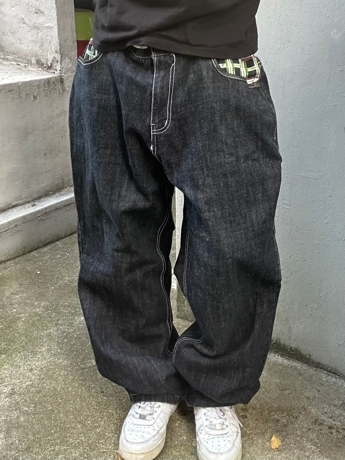 2000s JPN 와이드 프린팅 데님 힙합팬츠 상품이미지2