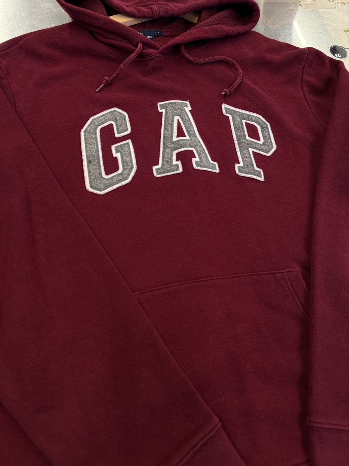 Gap 갭 로고 버건디 후드티 L 상품이미지4