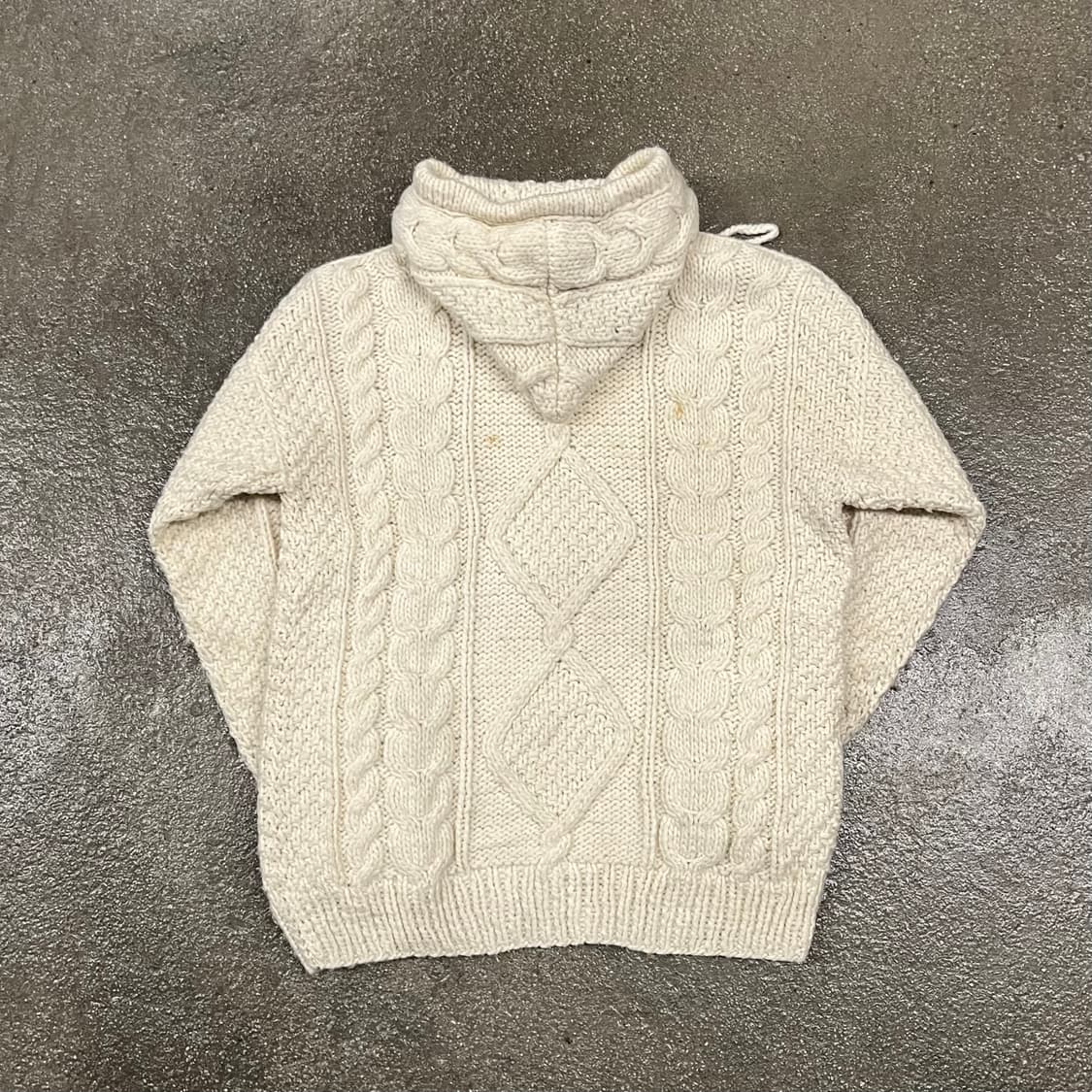 빈티지 피셔맨 울 니트 후드 집업 (105) 상품이미지3