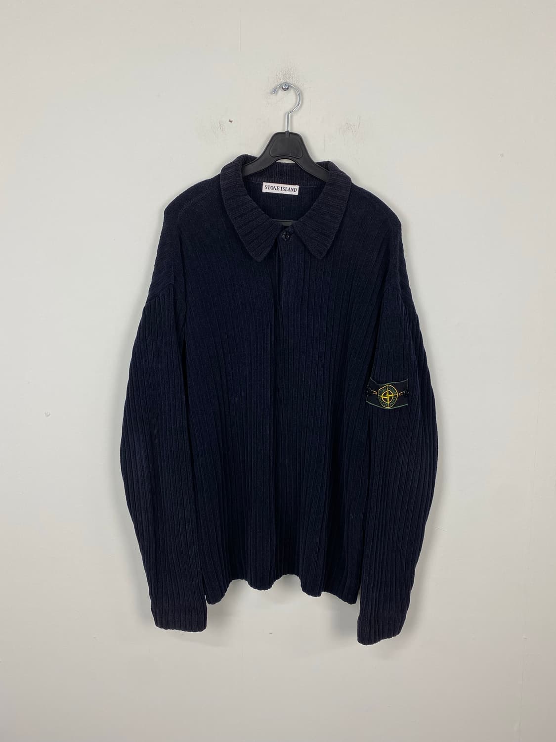 스톤아일랜드 네이비 골지 카라 니트 스웨터 M 상품이미지1