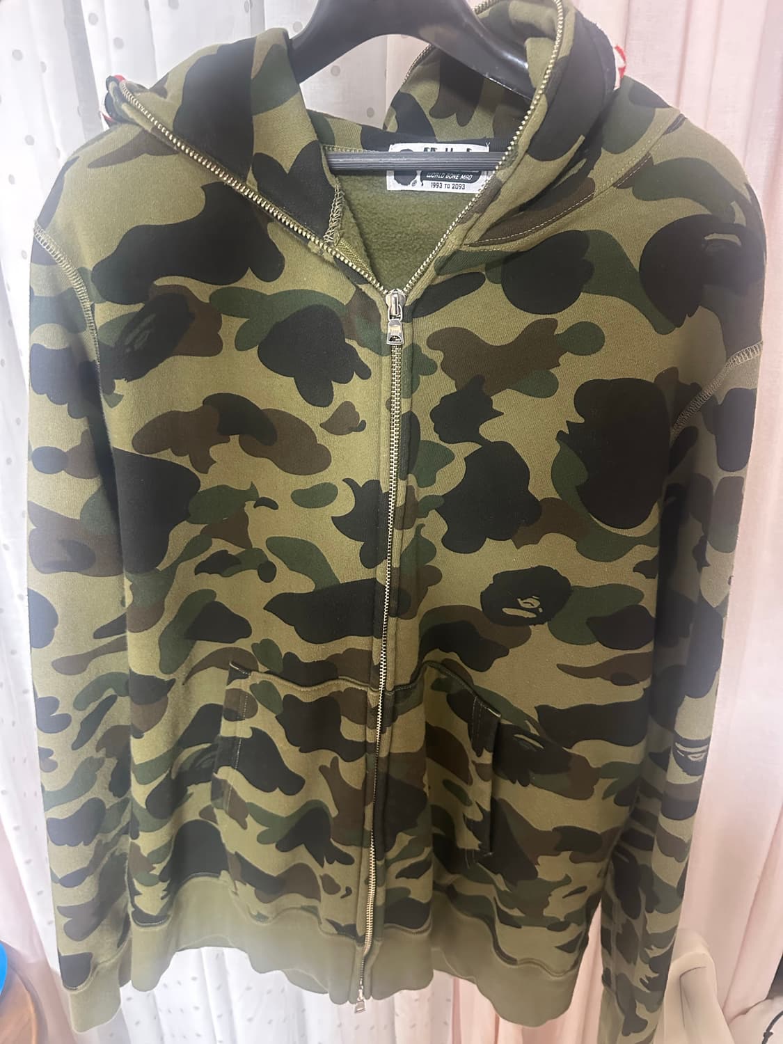 판매)베이프 PONR 퍼스트 카모 세컨드 샤크 풀 집 후드 그린 녹계 상품이미지2